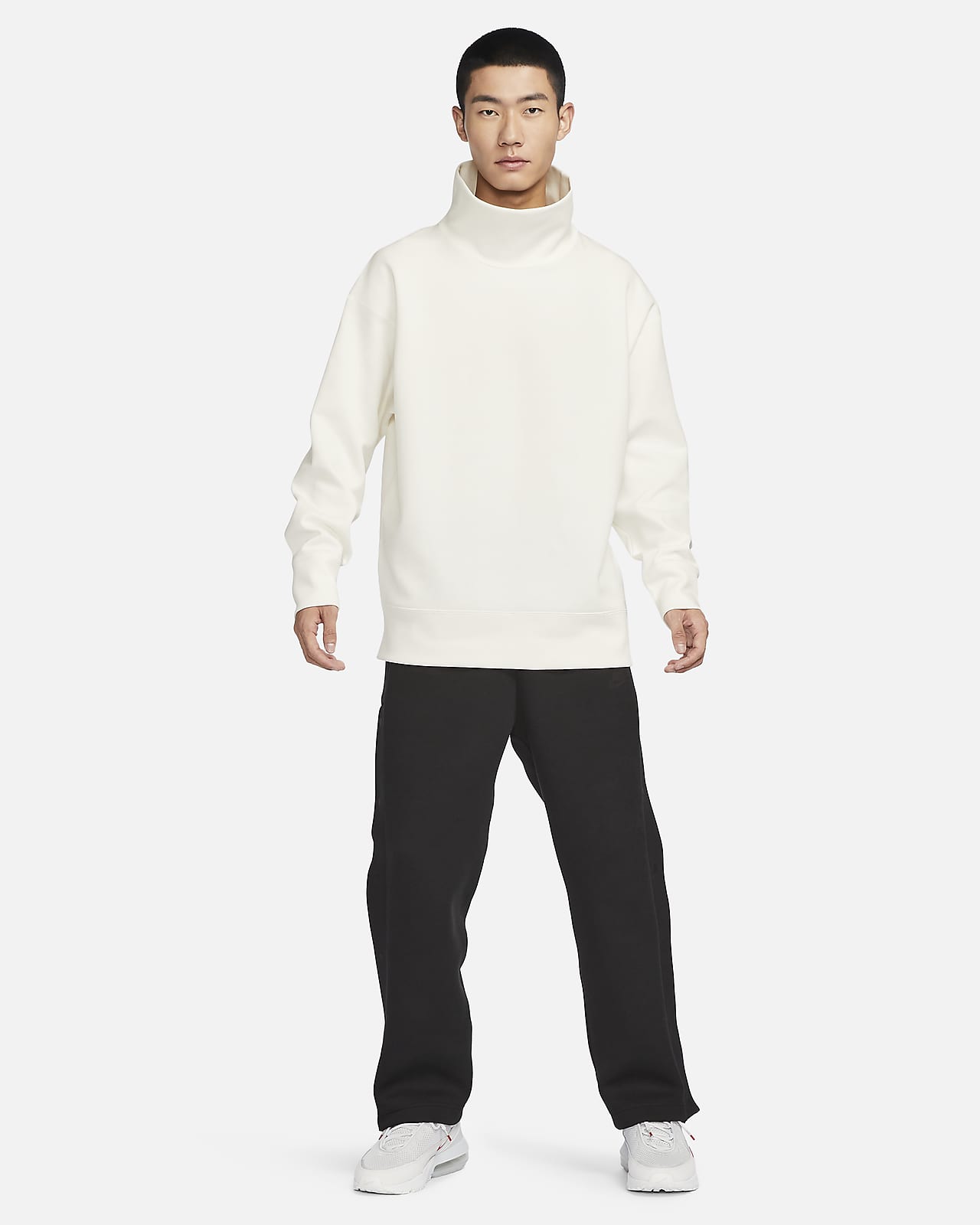 white nike turtleneck