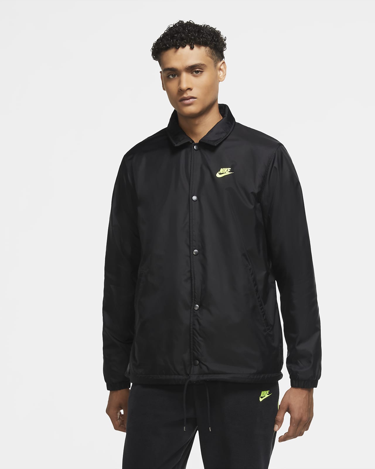 Nike Retro Logo Coach Jacket In Black