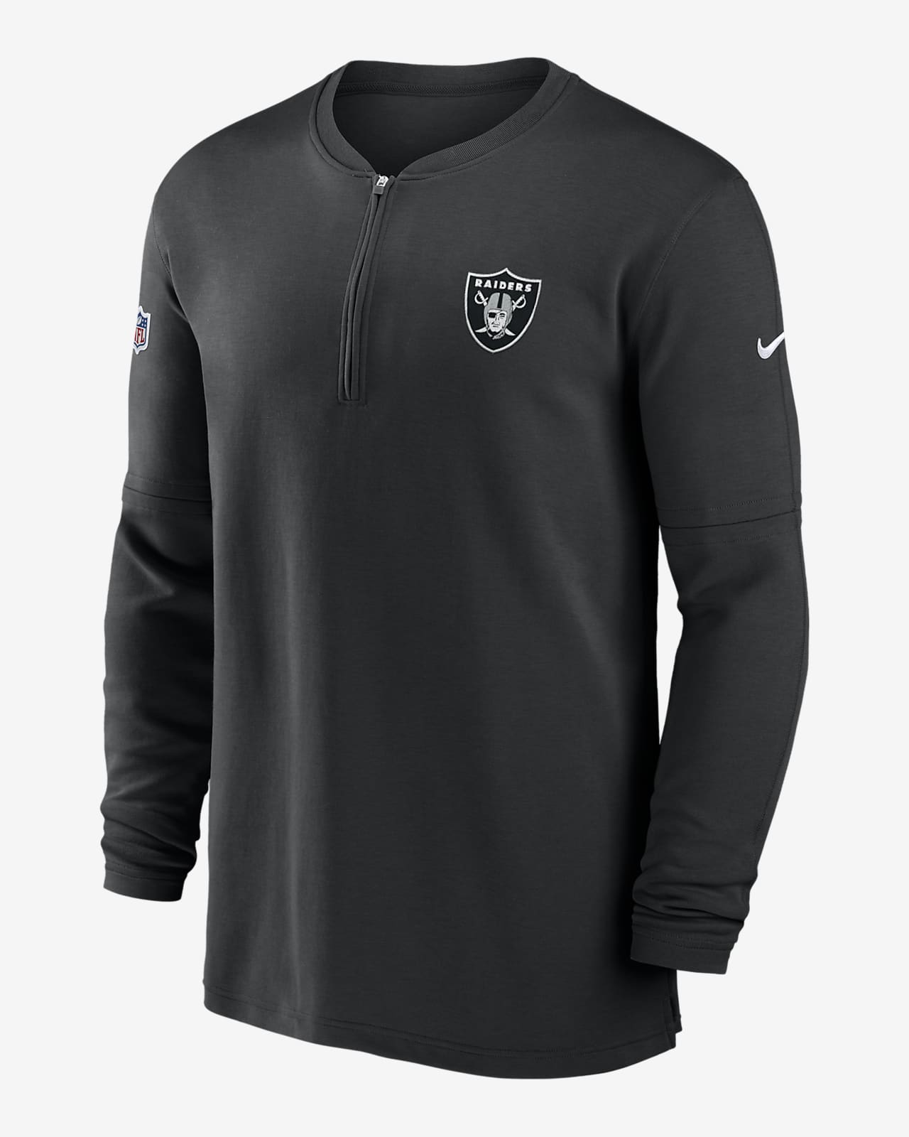 Men's Las Vegas Raiders Nike Black Sideline Coach Chevron Lock Up Long  Sleeve V-Neck Performance T-Shirt