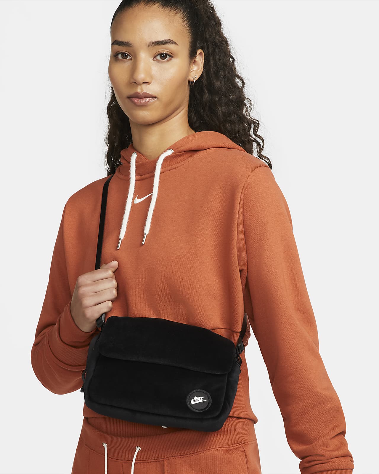 Nike Sportswear Futura 365 Faux Fur Crossbody Bag (1L) Black/Black/White -  FW23 - US