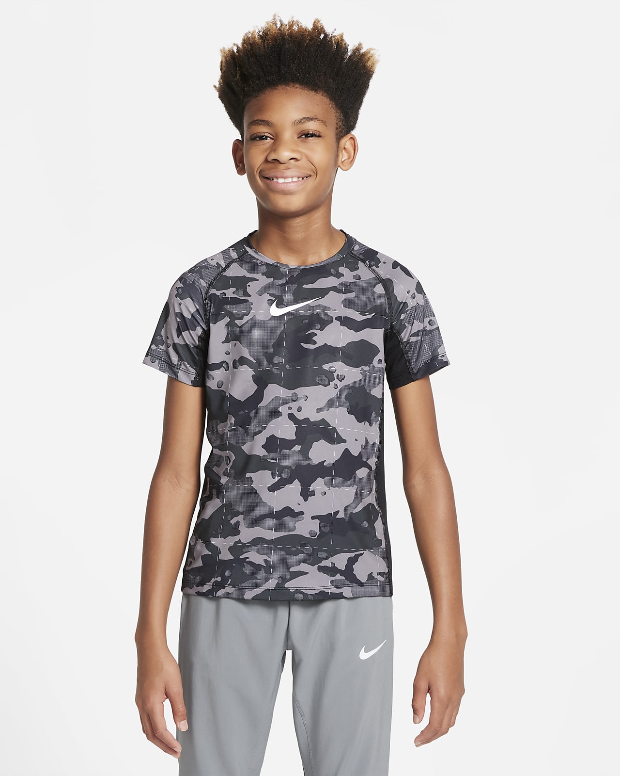 Nike Dri-FIT-træningsoverdel med print til større børn (drenge)