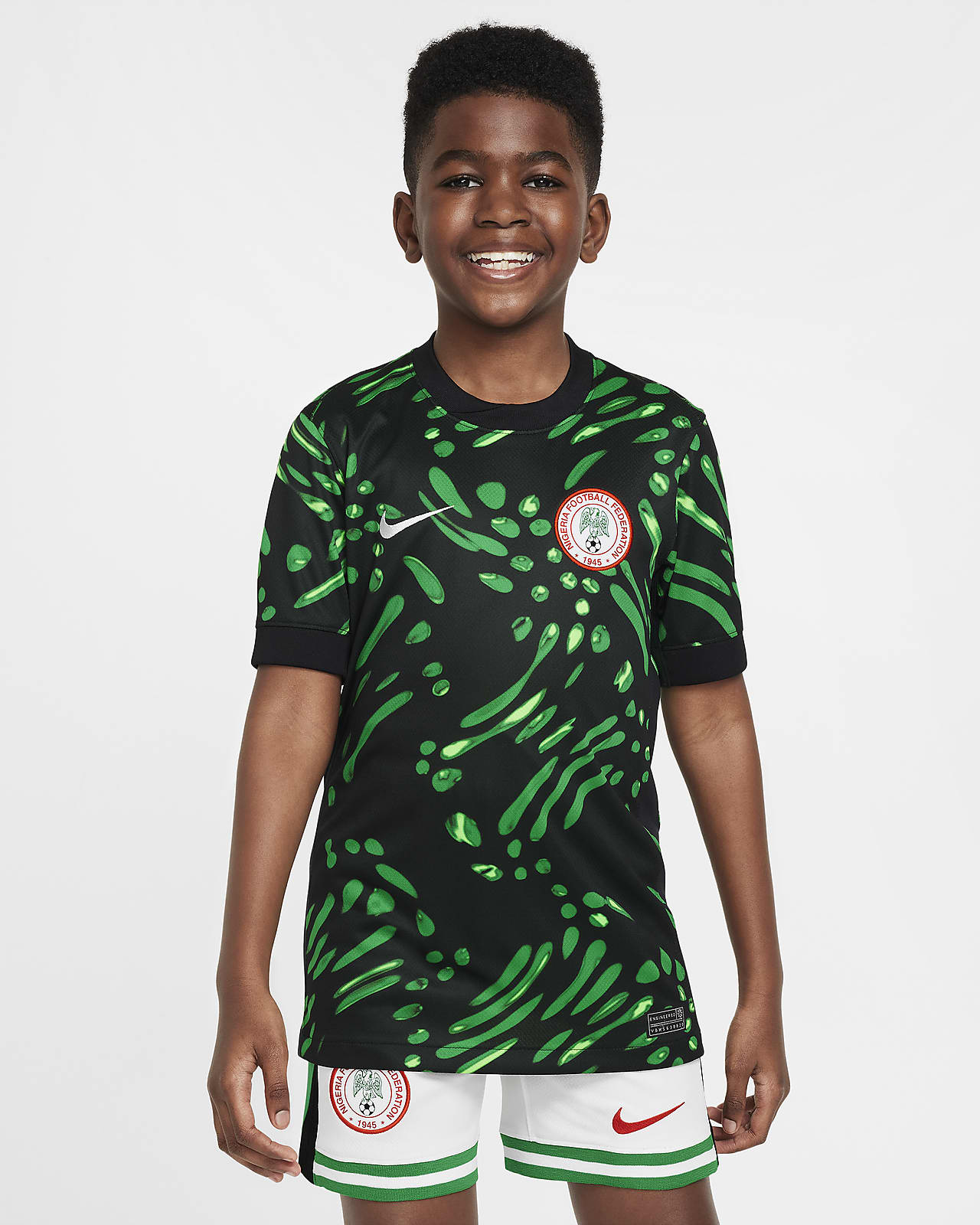 Camisola de futebol de réplica Nike Dri-FIT do equipamento alternativo Stadium Nigéria 2024 Júnior