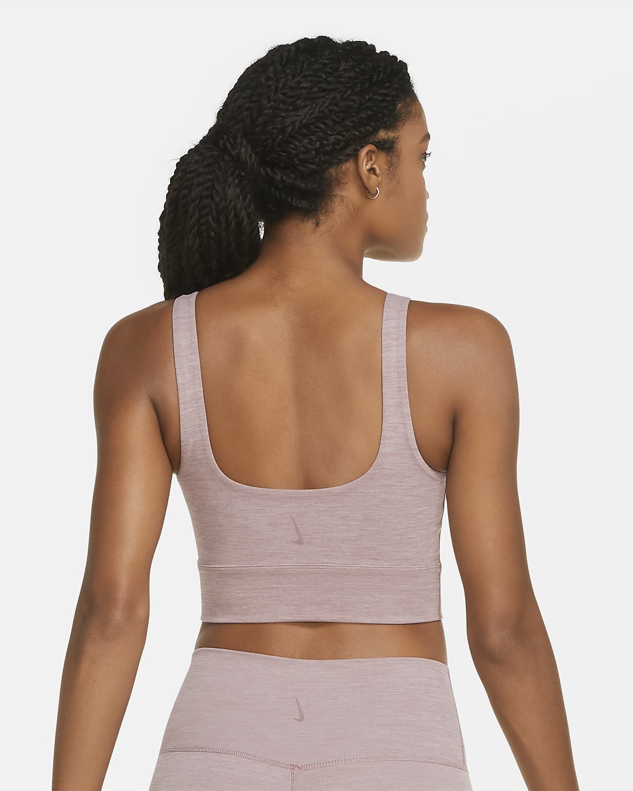 nike yoga luxe crop top in blue grey