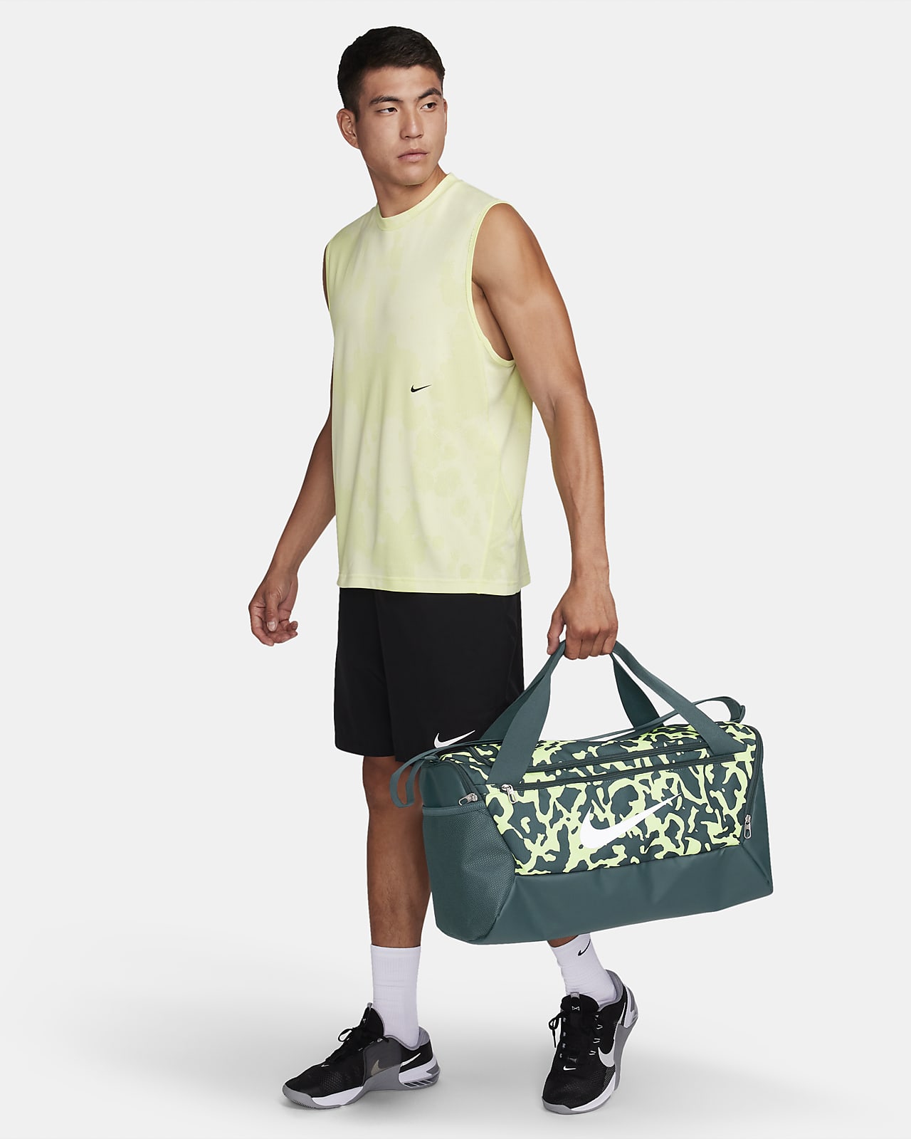 Nike Brasilia Duffel Bag - Deep Jungle/Lt Lemon Twist - FB2827-328
