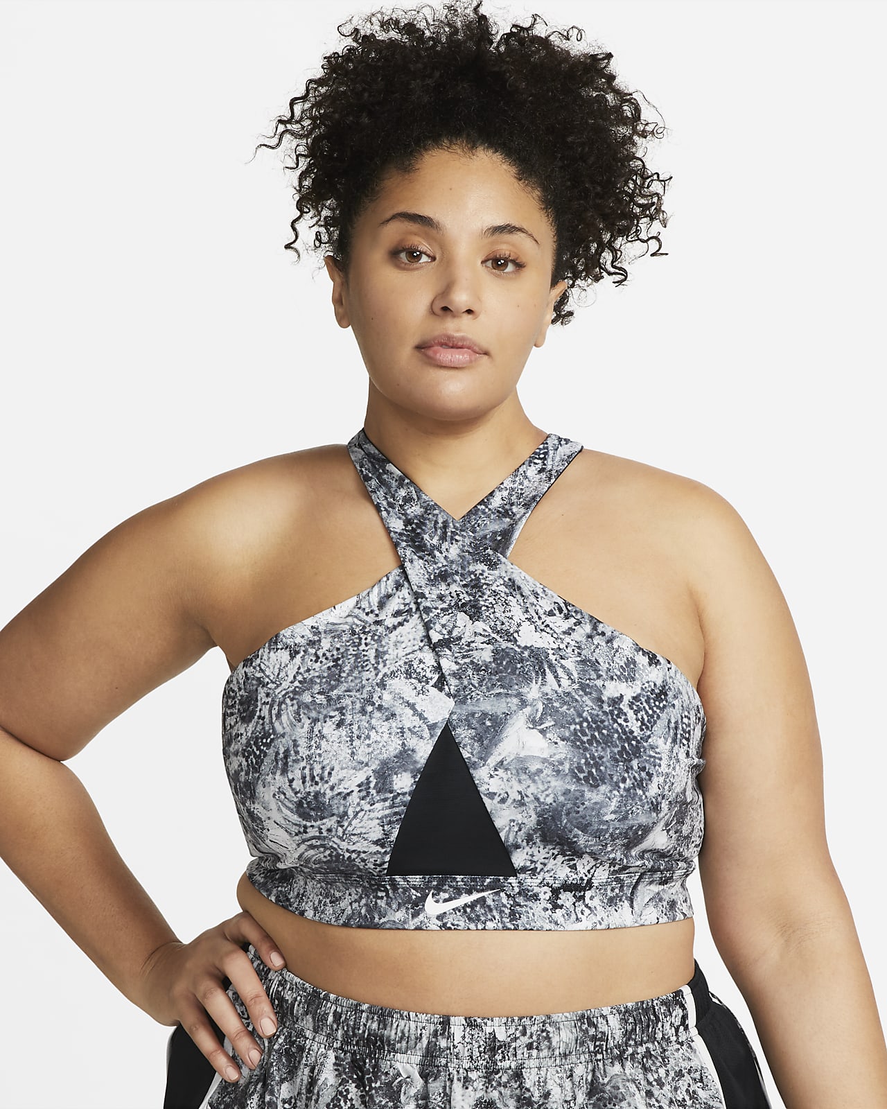 Nike Swoosh Women's MediumSupport 1Piece Pad Printed Sports Bra (Plus