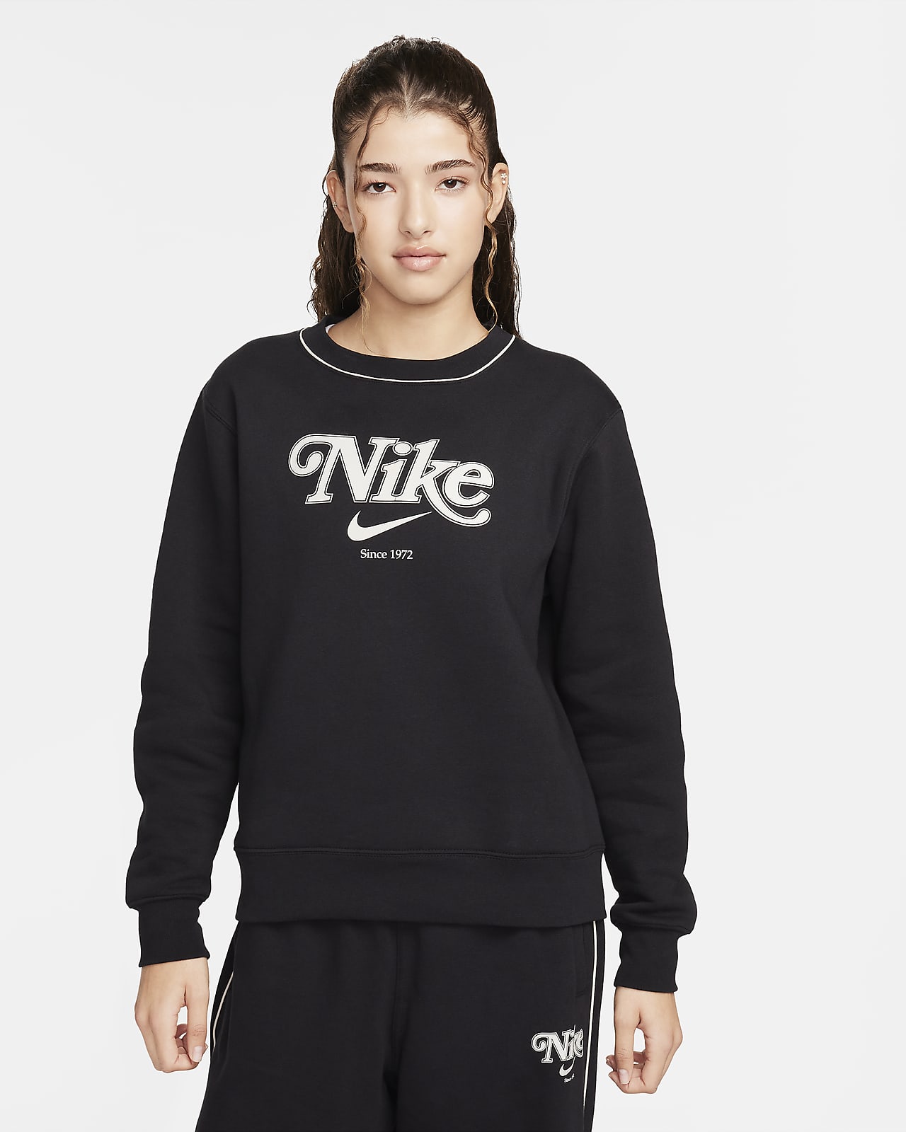 Nike Sportswear sweatshirt van fleece met ronde hals voor dames