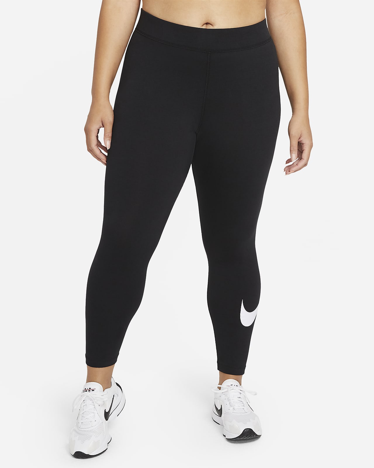 Nike Sportswear Essential Damen-Leggings mit halbhohem Bund und Swoosh (große Größe)