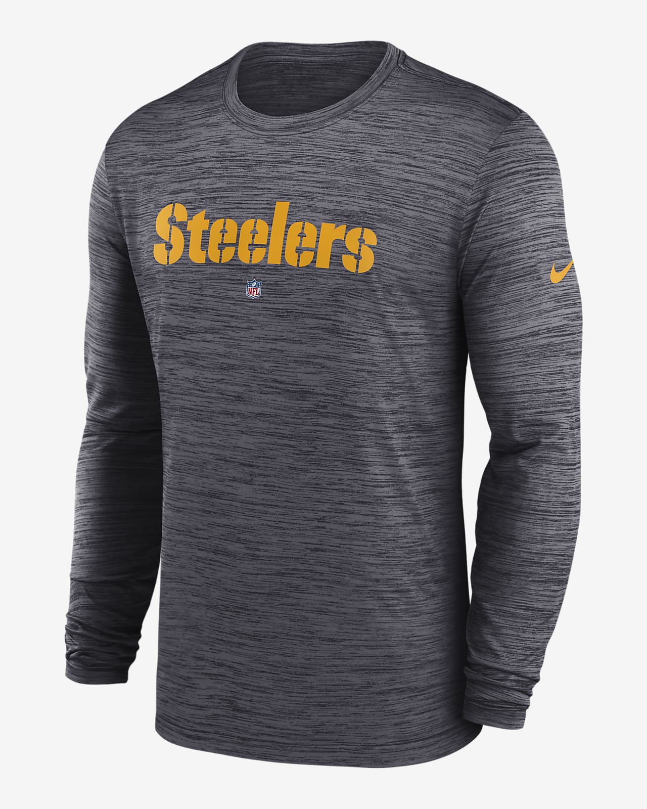 Nike Men's Pittsburgh Steelers Sideline Velocity Long Sleeve T-Shirt - Black - XXL Each
