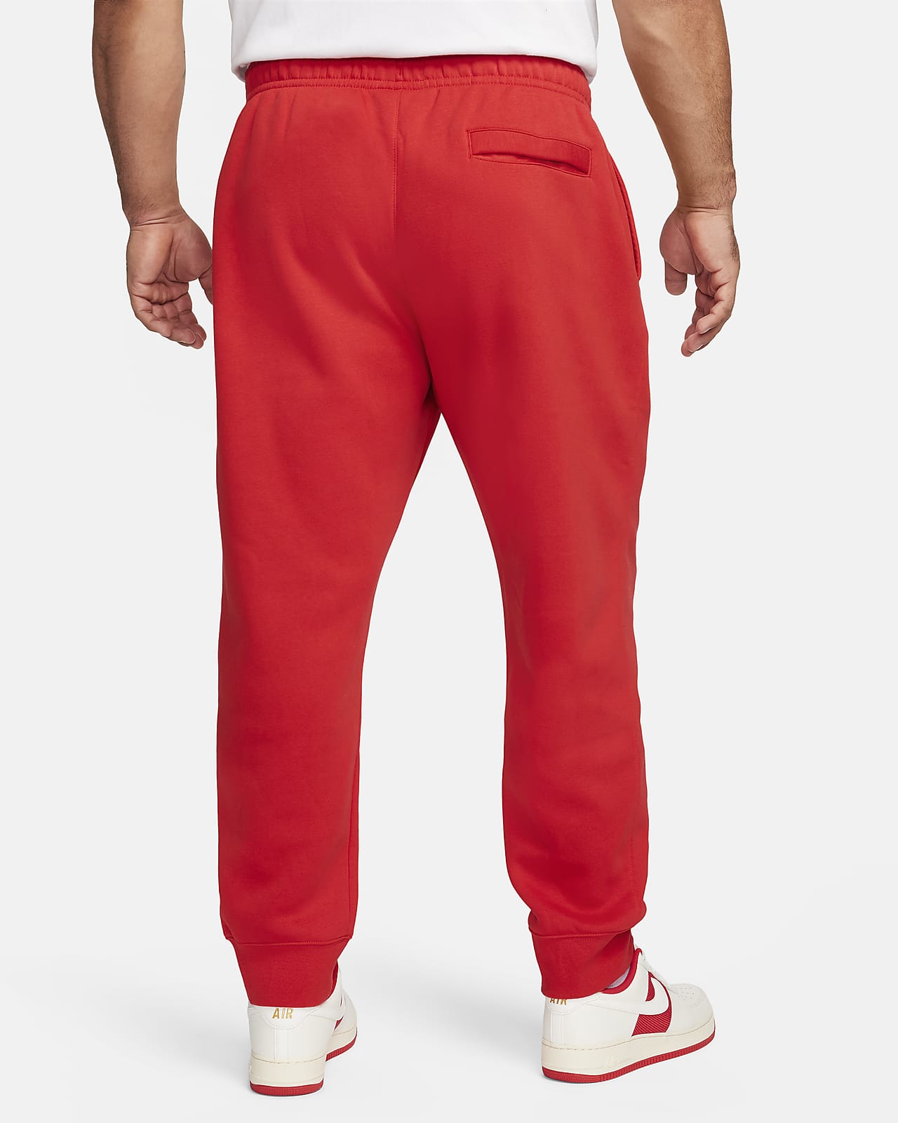 nike club jersey joggers in red