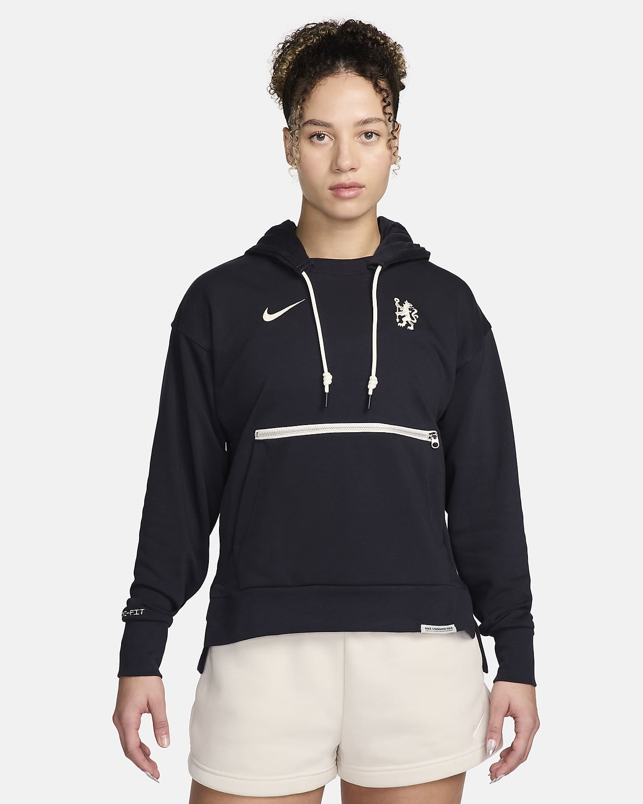 Chelsea FC Standard Issue Sudadera con capucha de fútbol con estampado Nike Dri-FIT - Mujer