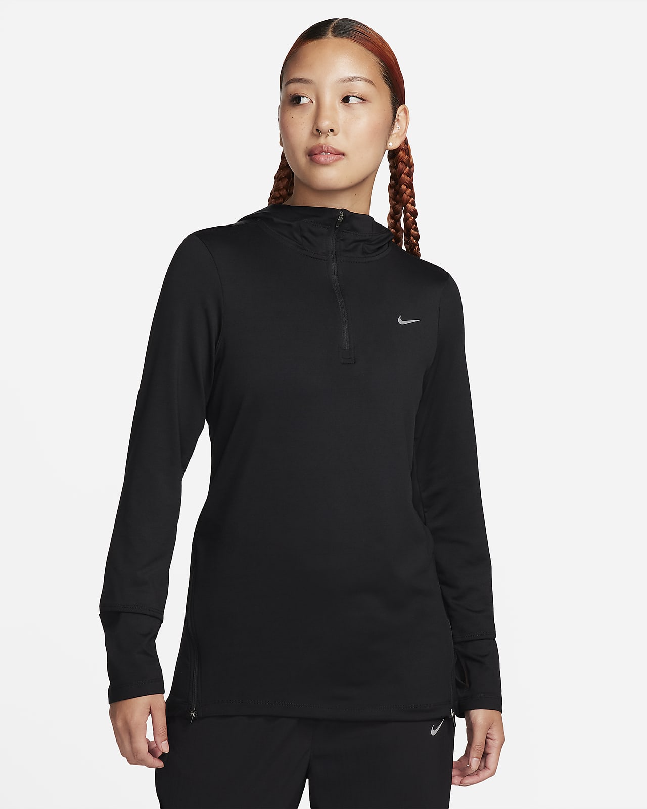 เสื้อแจ็คเก็ตวิ่งมีฮู้ดผู้หญิง Nike Dri-FIT Swift Element UV