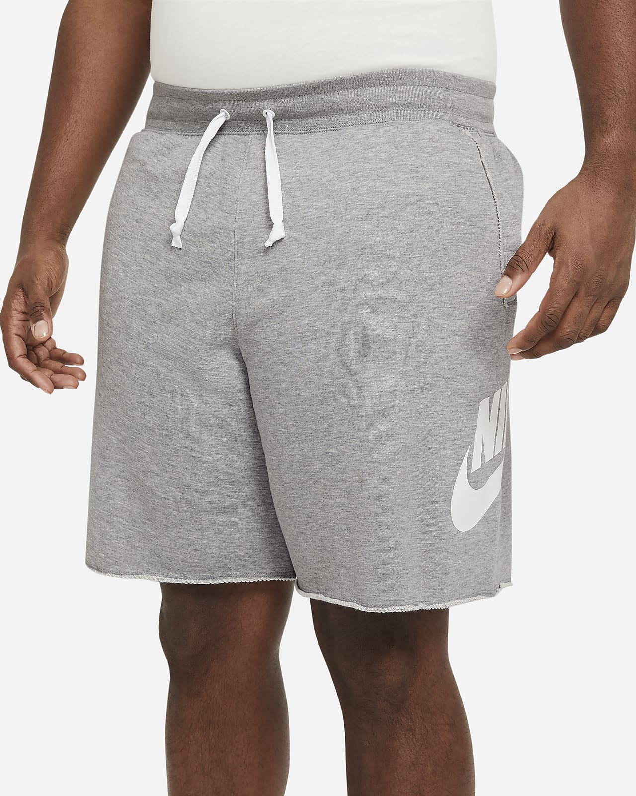 grey nike sweatpants shorts