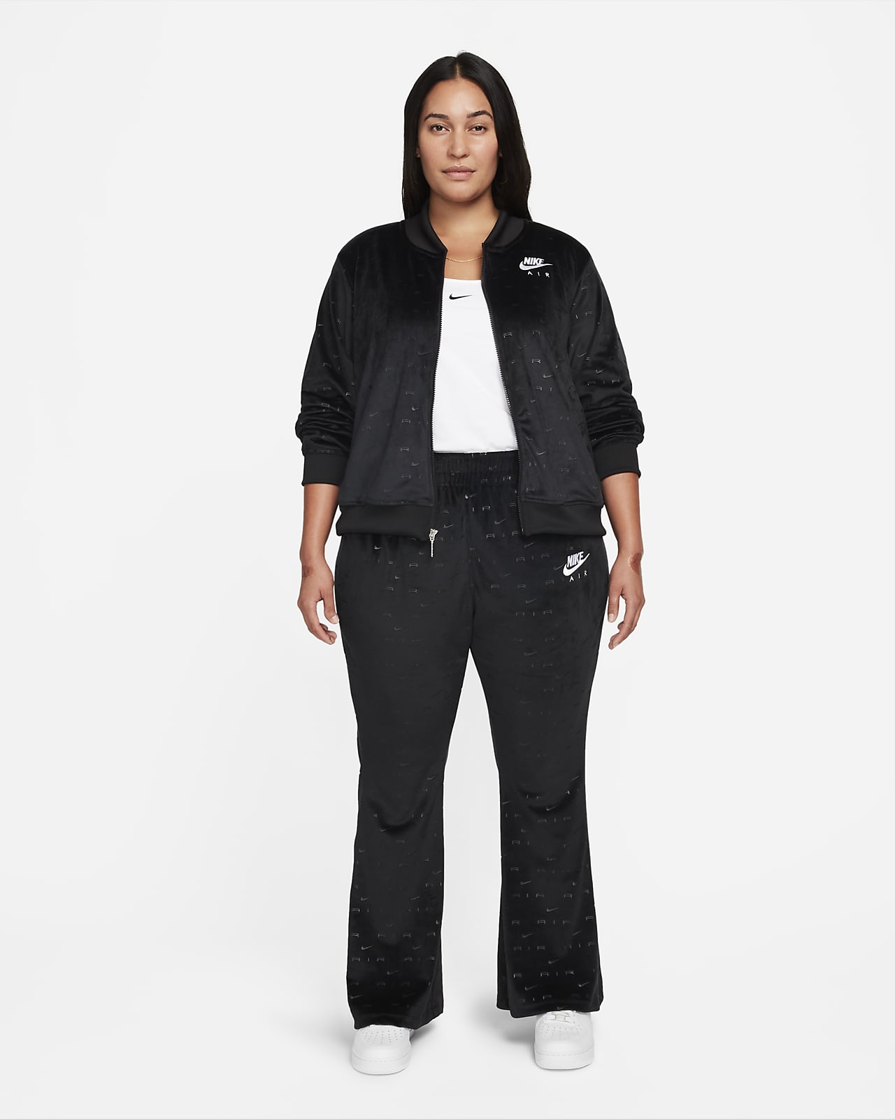 Pantaloni a vita media in velour Nike Air (Plus size) - Donna. Nike IT