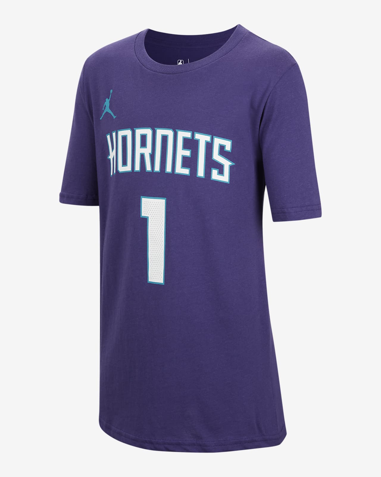 Youth Jordan Brand LaMelo Ball Purple Charlotte Hornets Statement Edition Name & Number Player T-Shirt