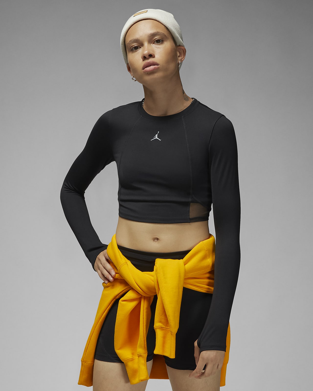 nike long sleeve crop training top