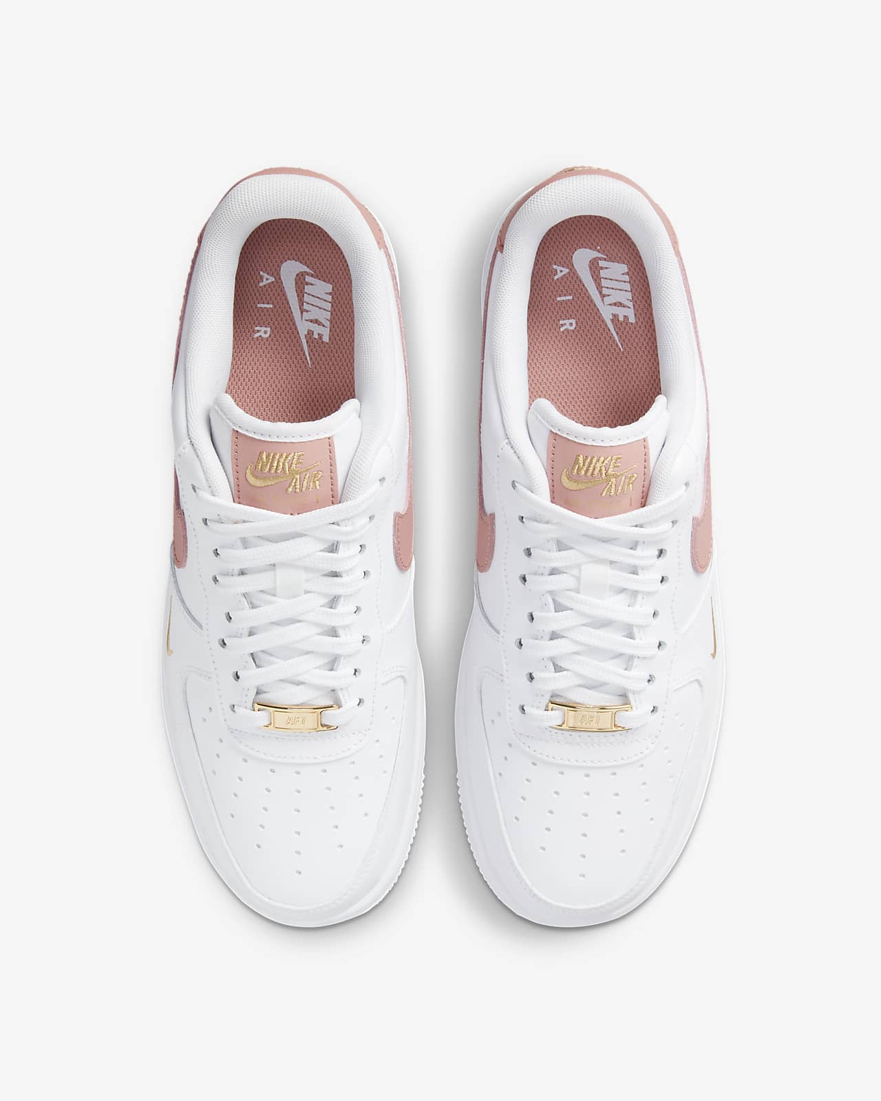 nike air force one white and rust pink
