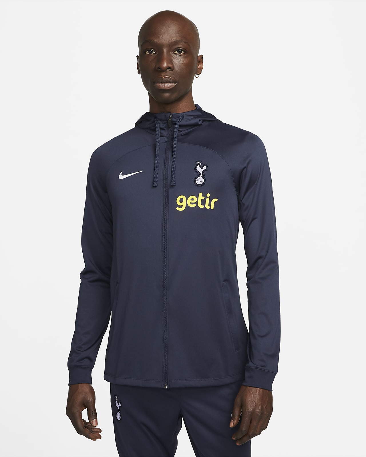 Tottenham Hotspur Strike Nike Dri-FIT fotballtreningsjakke med hette til herre