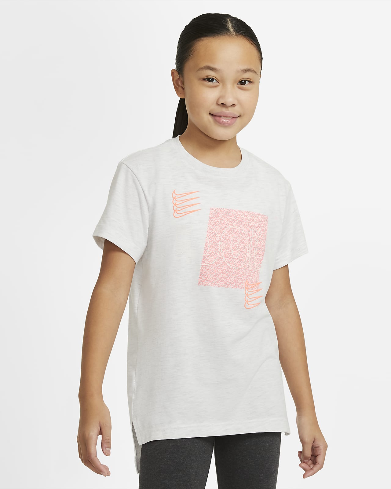 girls white nike t shirt