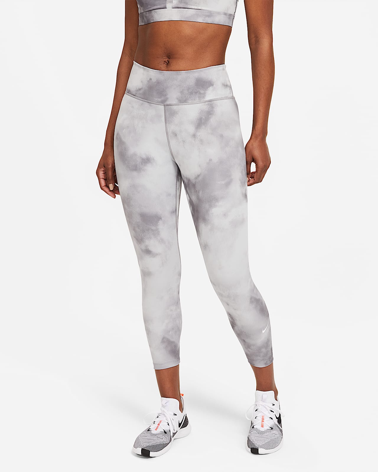 Nike One Icon Clash Women S Mid Rise Crop Leggings Nike Lu