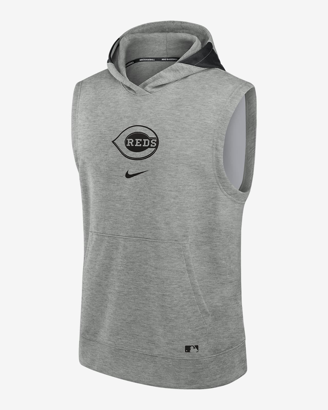 Cincinnati Reds Authentic Collection Early Work Men’s Nike Dri-FIT MLB Sleeveless Pullover Hoodie