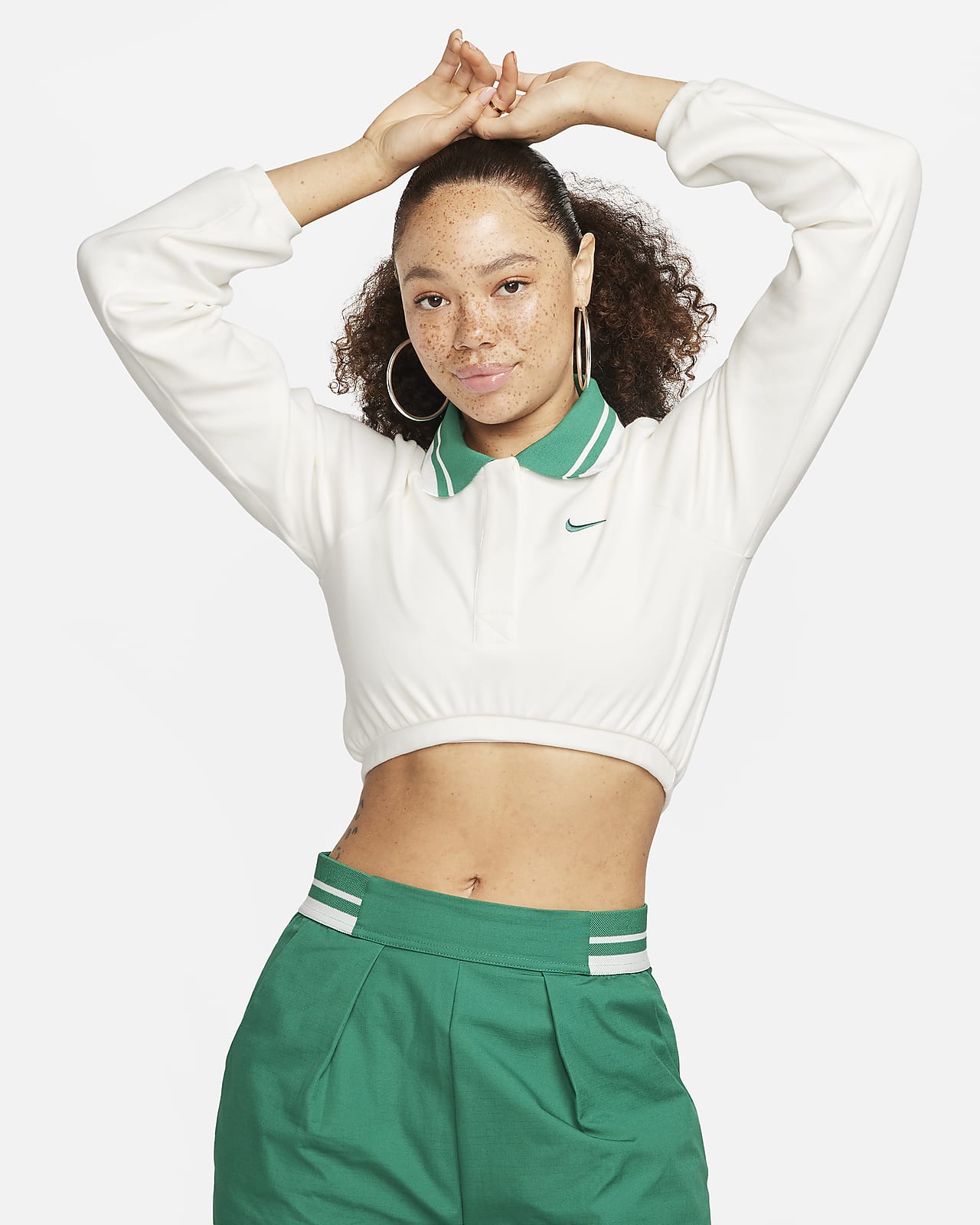 Echtheitsgarantie! Nike Sportswear Collection Women\'s Polo. Long-Sleeve Cropped