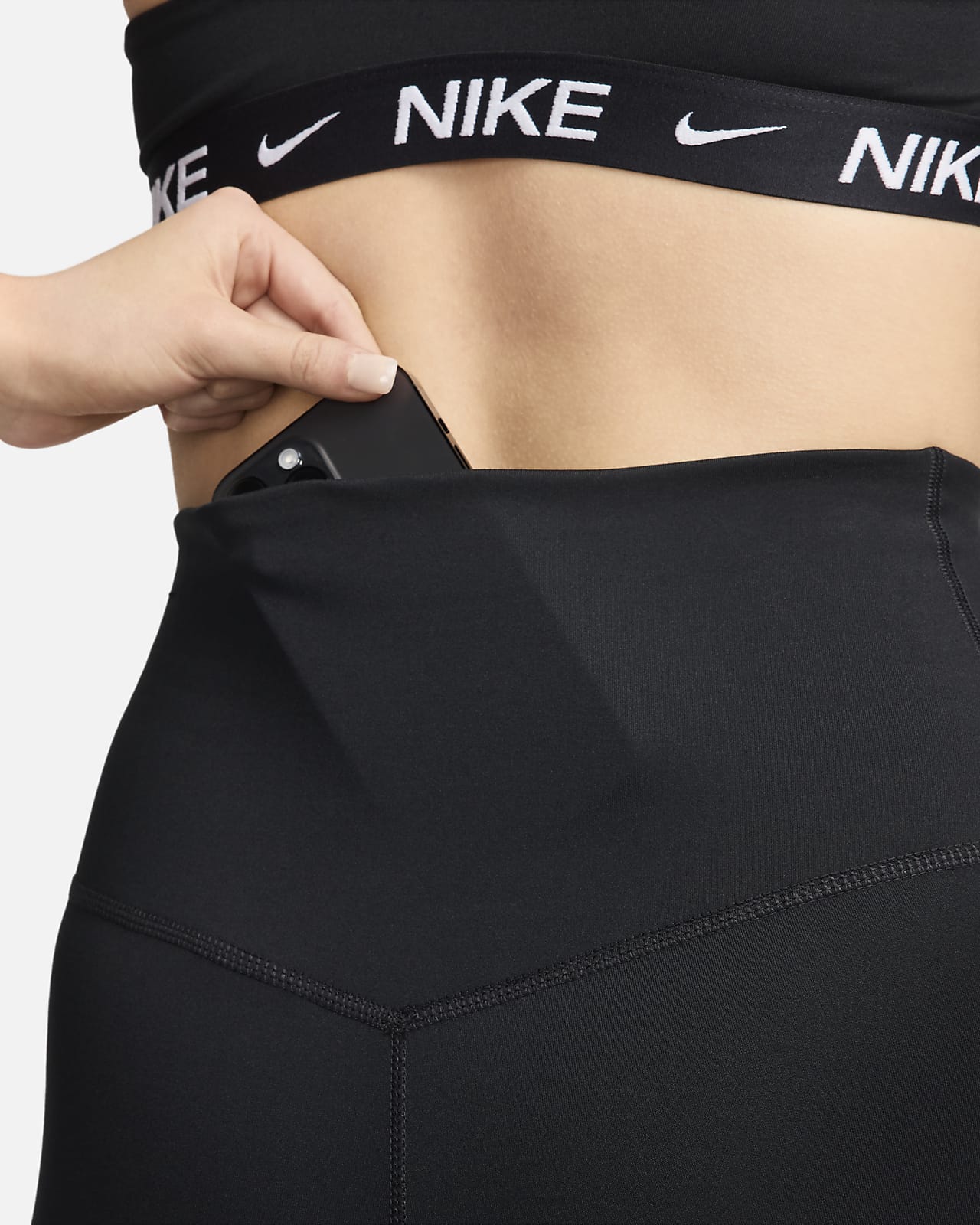Nike One Luxe Women's Micro Rib Black Full Length Leggings | The Rainy Days