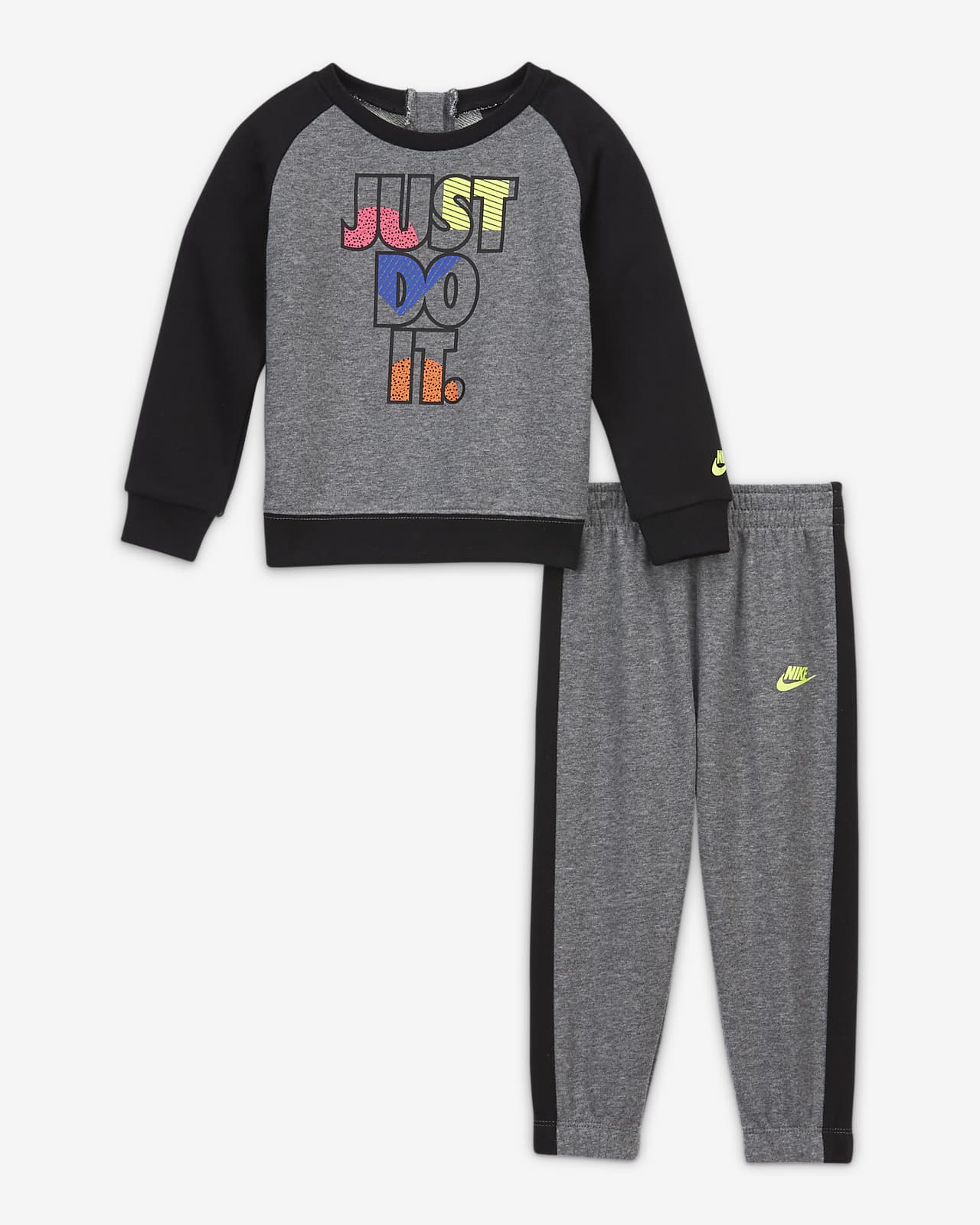 Conjunto de sudadera de cuello redondo y pantalones para bebé Nike (de 12 a  24 meses). Nike.com