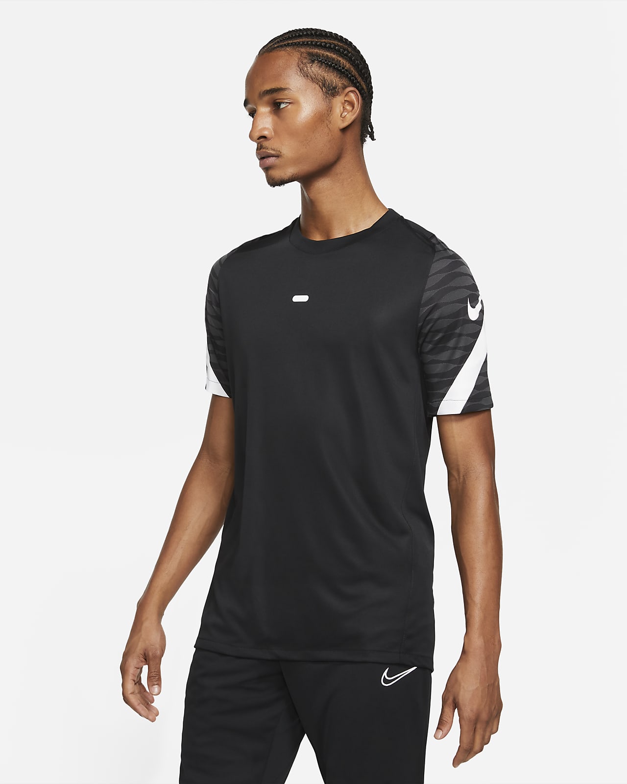 Nike Men's Dri-Fit Strike Short-Sleeve Soccer Top, Black, Size: Medium, Polyester