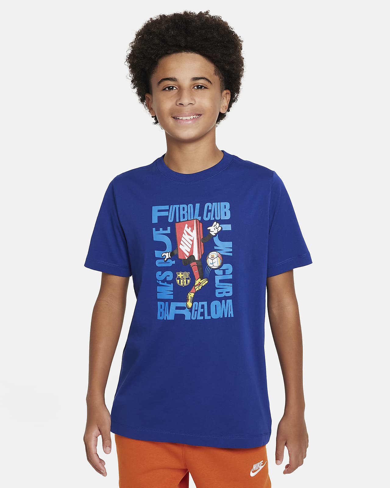 T-shirt piłkarski dla dużych dzieci Nike FC Barcelona