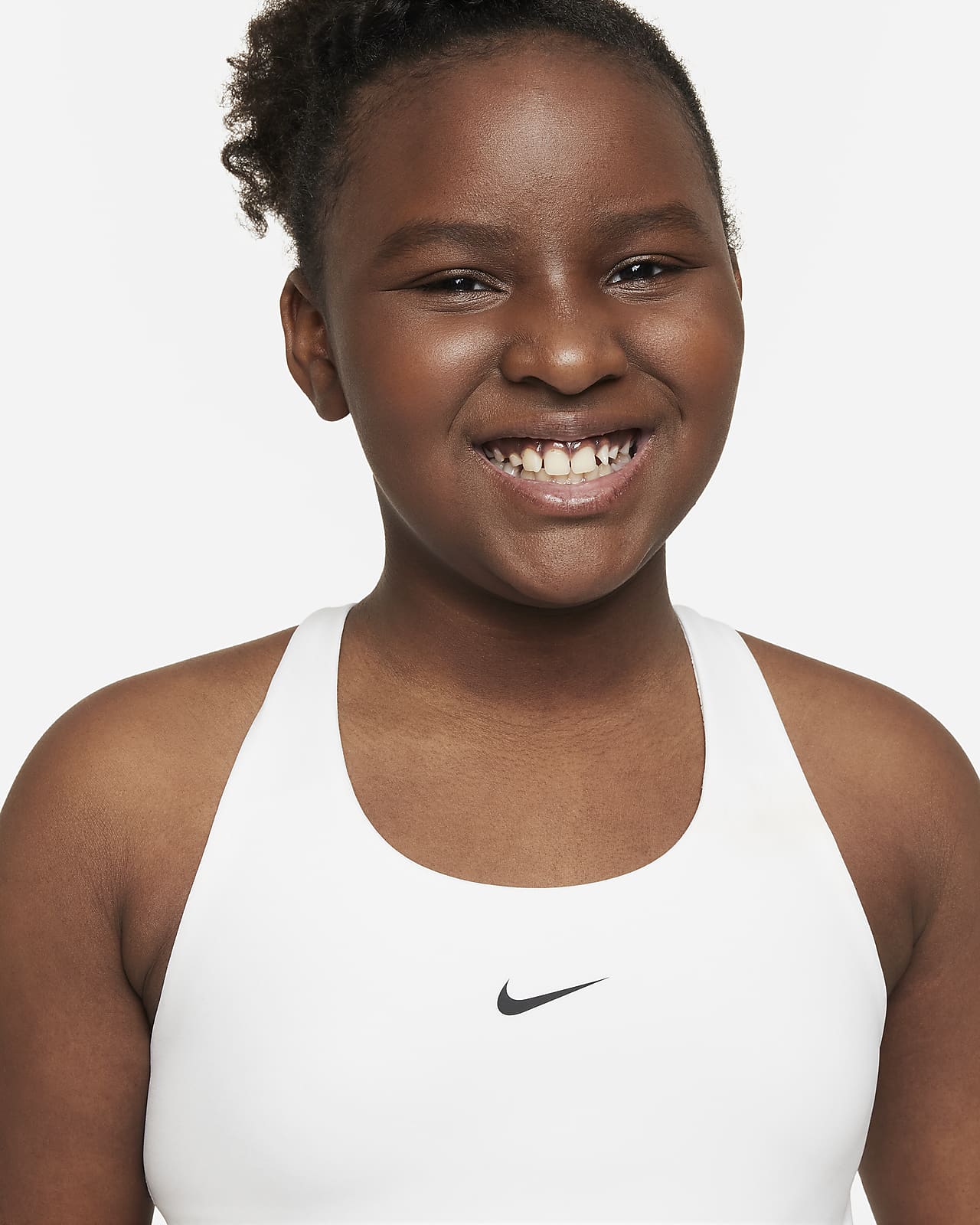 Nike Swoosh Older Kids' (Girls') Dri-FIT Tank Top Sports Bra. Nike IE