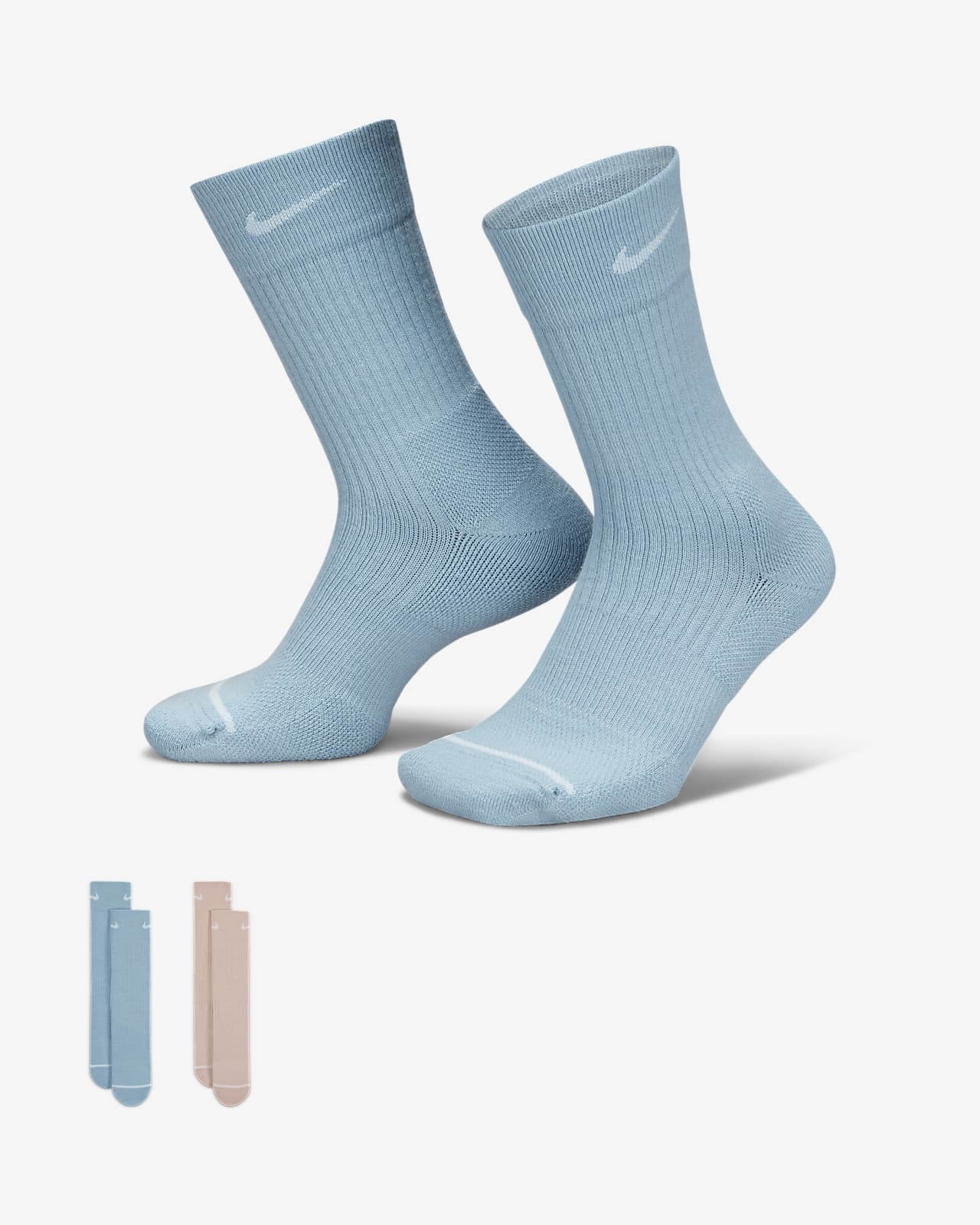 Nike Everyday Wool Cushioned Crew Socks (2 Pairs)