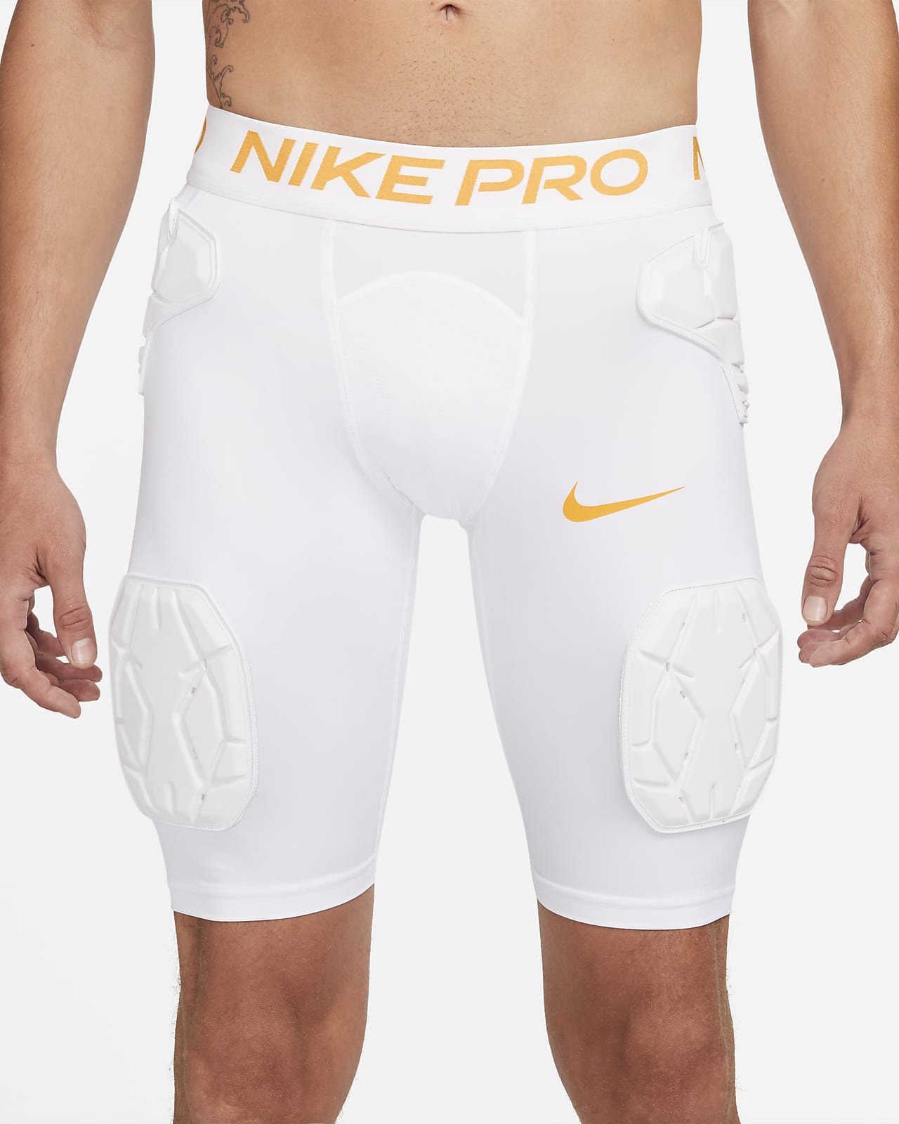 NIKE Pro Hyperstrong White Grey Padded Basketball Compression Shorts Mens L  4XL