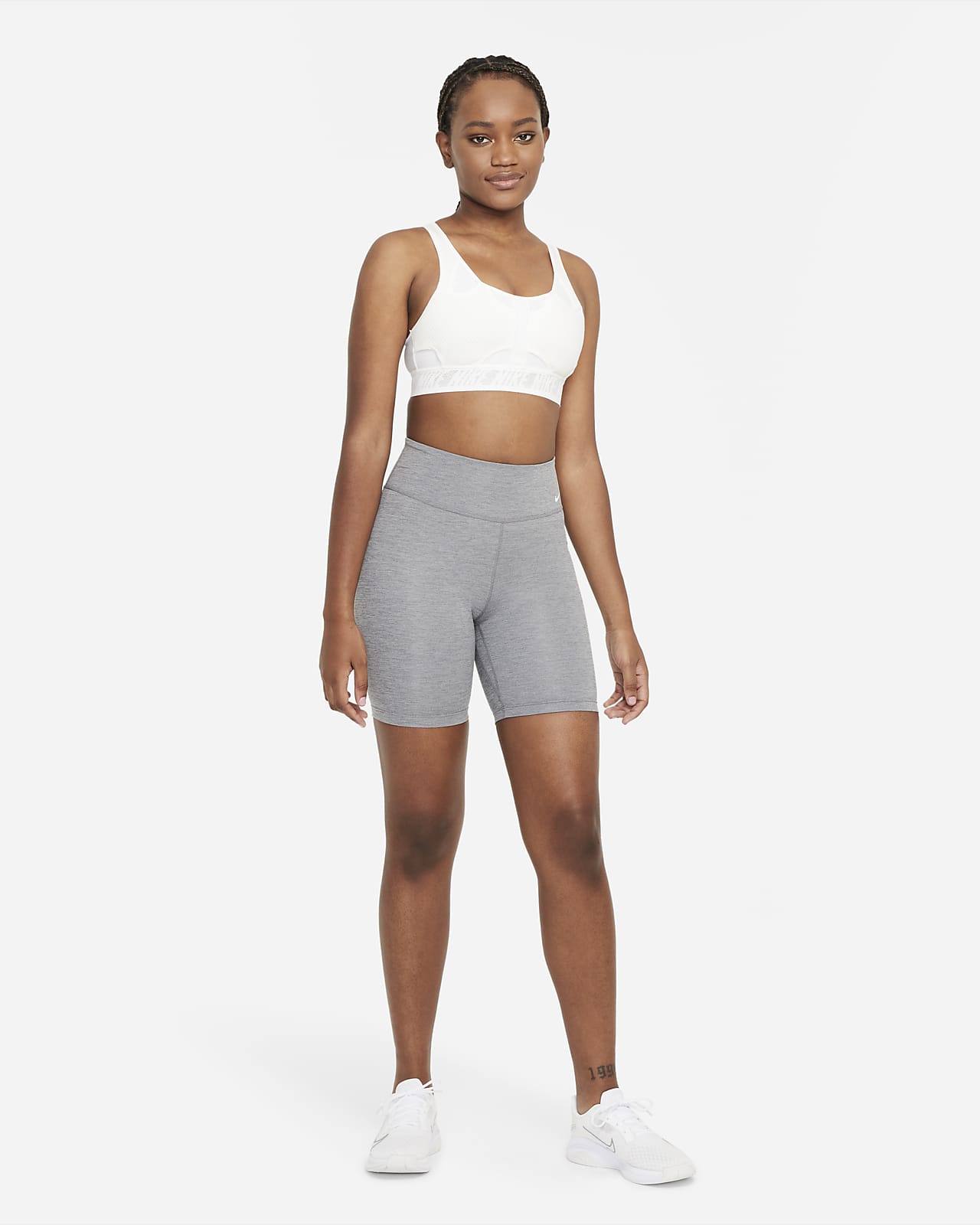 nike crop top and biker shorts