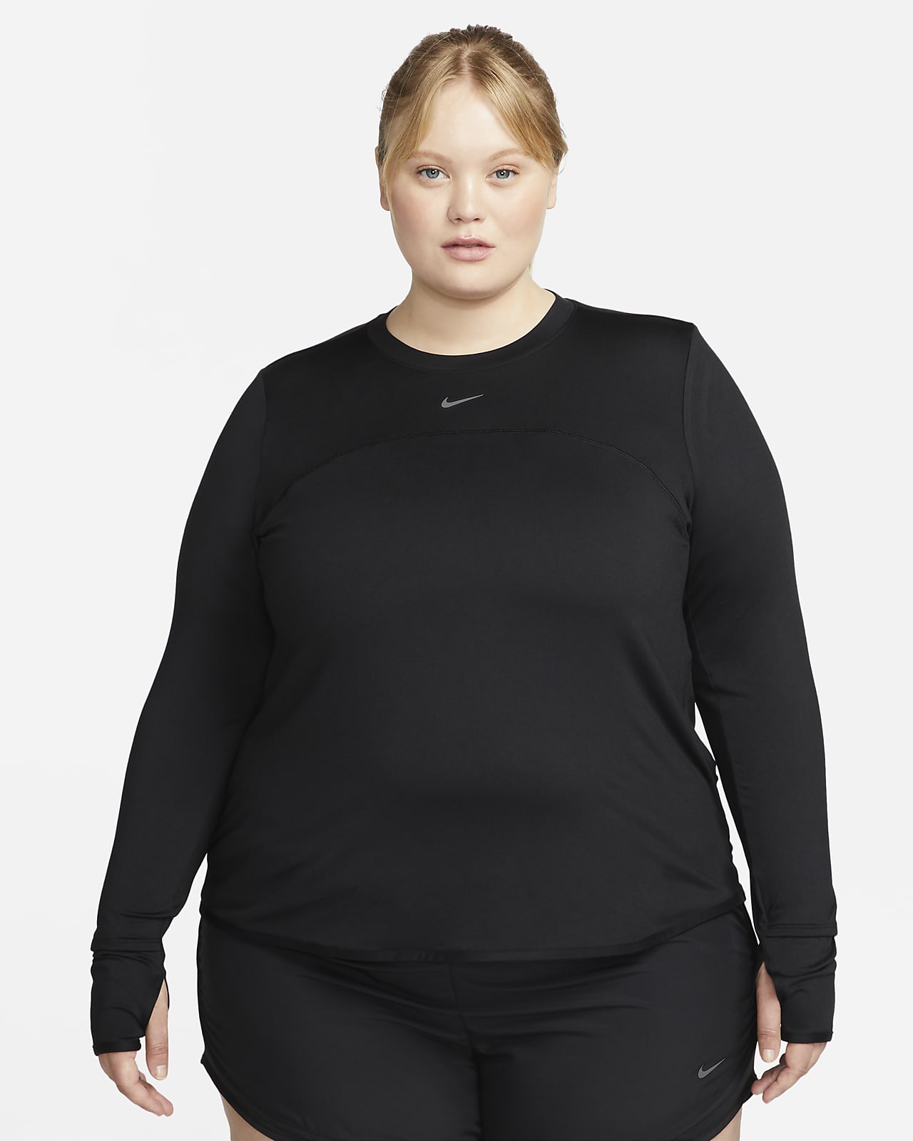 Nike Dri-FIT Swift Element UV-løbetop (plus size) med rund hals til kvinder 