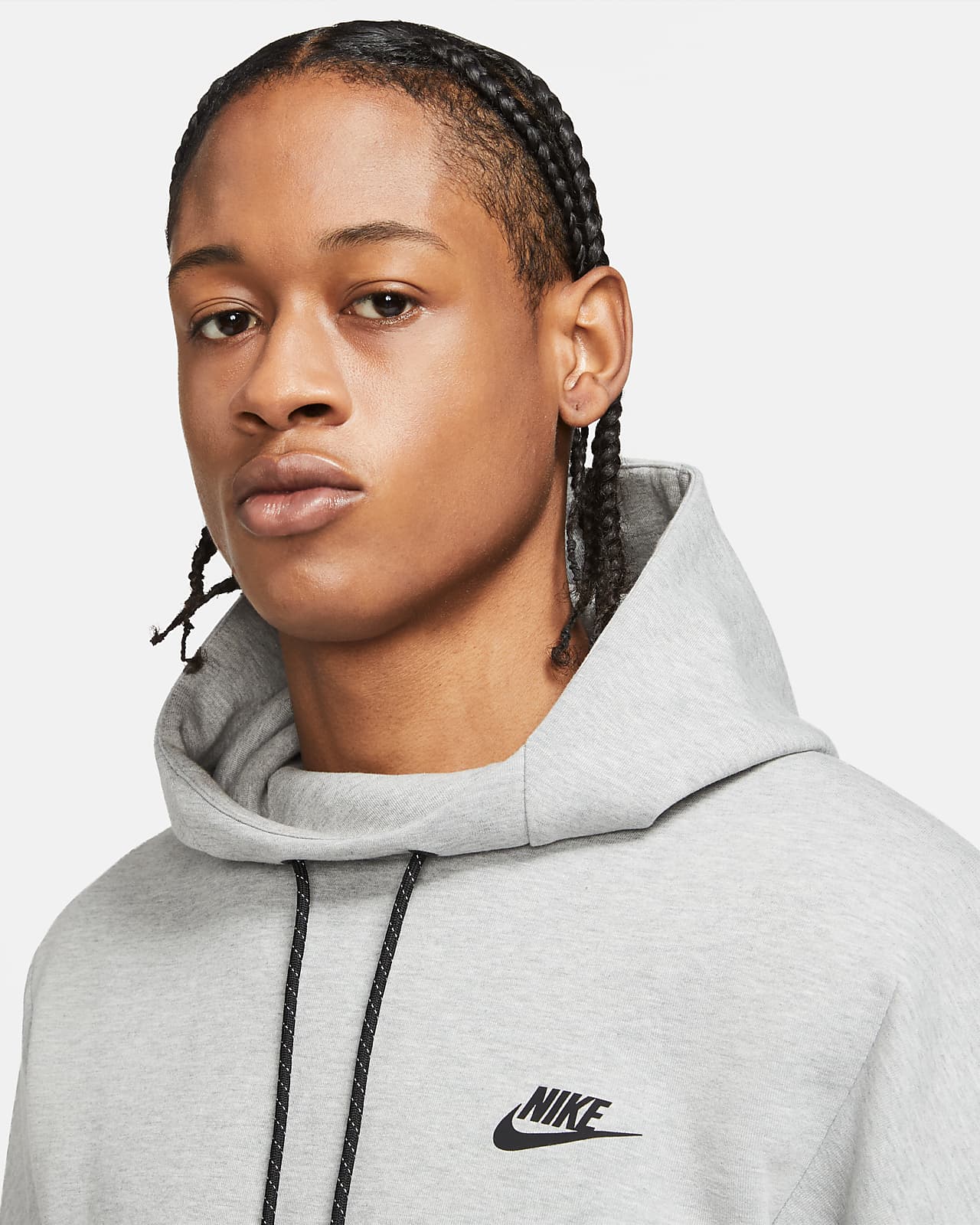 grey fleece nike hoodie