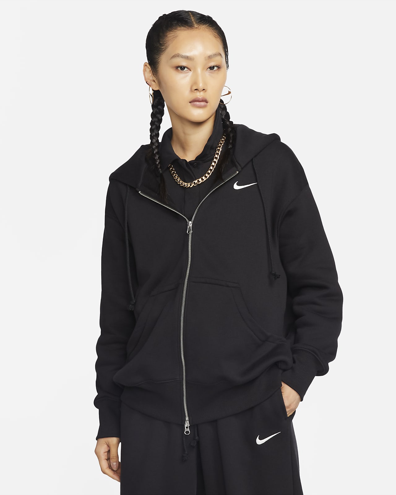 Nike Sportswear Phoenix Fleece 女款寬版全長式拉鍊連帽上衣