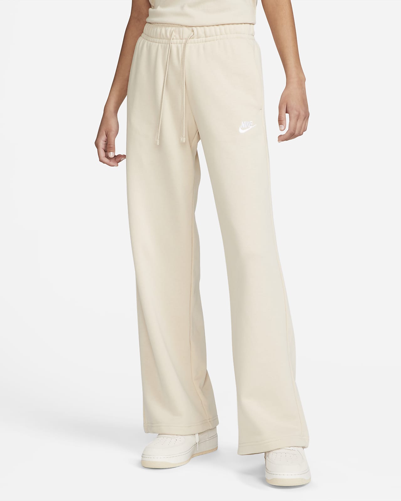 Buy Nike Women's Sportswear Club Fleece Mid-Rise Wide Pants Grey in KSA -SSS