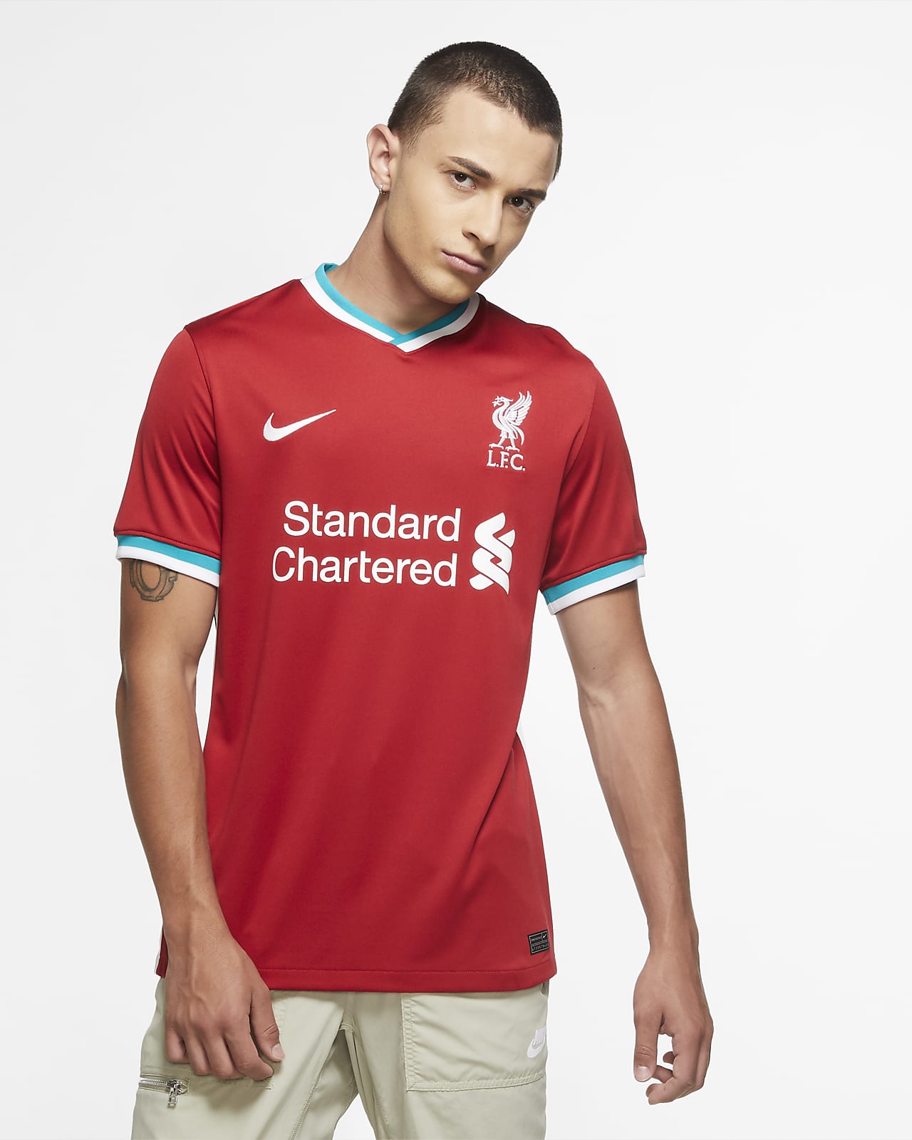 Camiseta de fútbol para hombre Liverpool FC de local Stadium 2020-2021. Nike .com