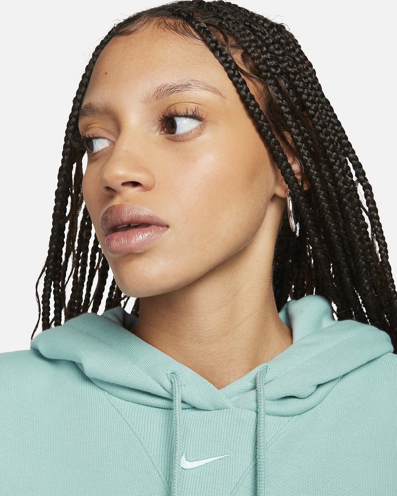 Nike Women L Sweatshirt Grey Cotton Full Zipper Hooded Activewear Top –  Retrospect Clothes