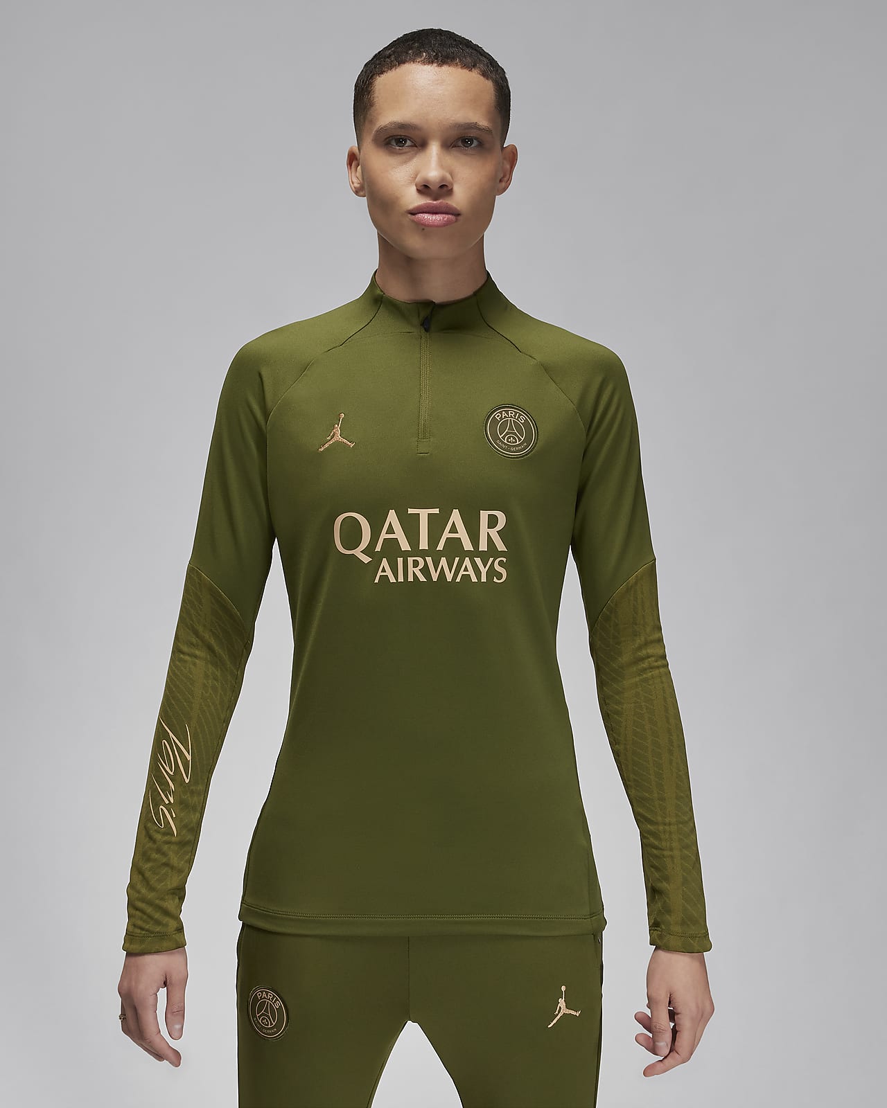 Camisola de treino de futebol Jordan Dri-FIT do quarto equipamento Strike Paris Saint-Germain para mulher