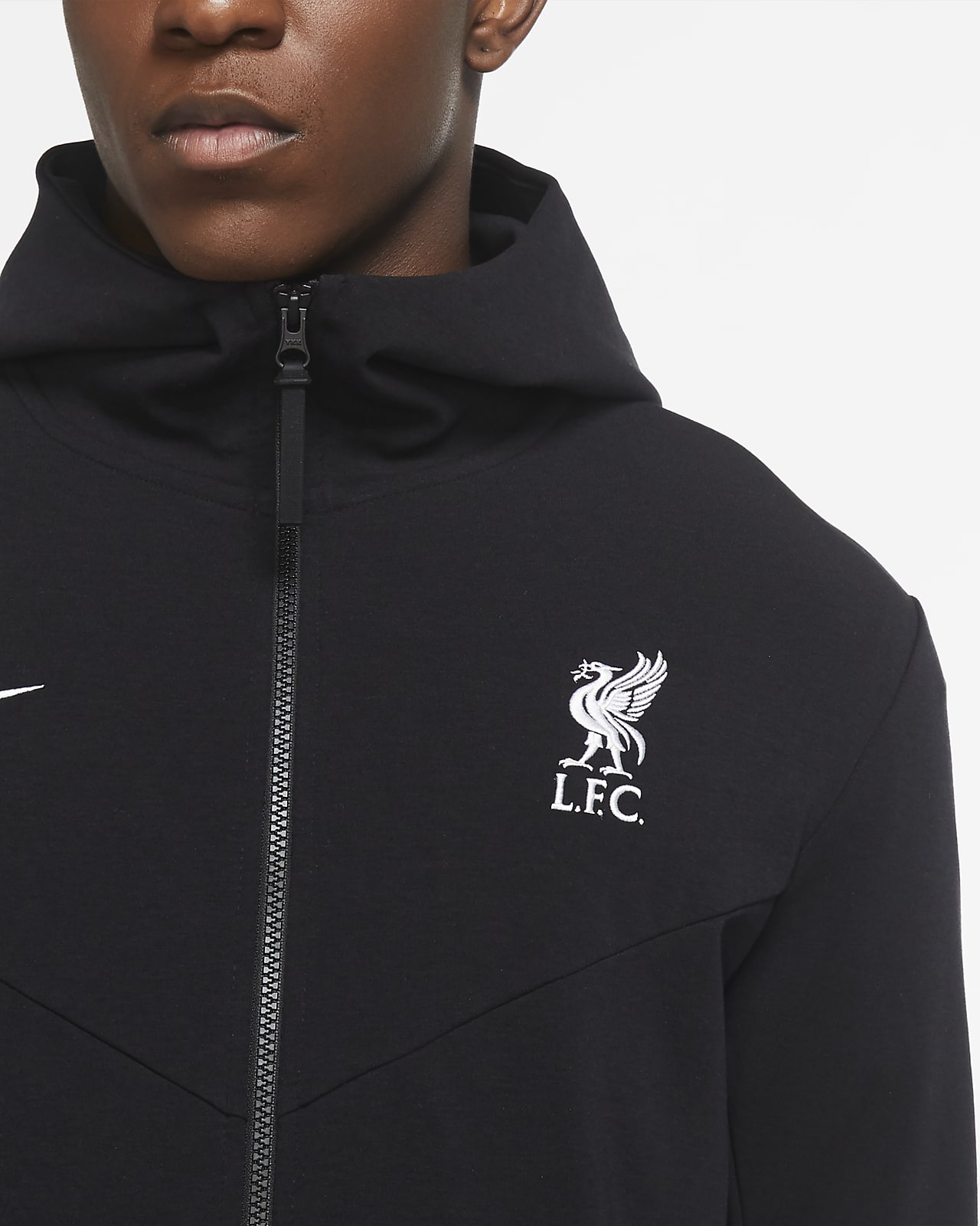 Liverpool FC Tech Pack hettejakke med hel glidelås til herre Liverpool FC Tech Pack hettejakke med hel glidelås til herre