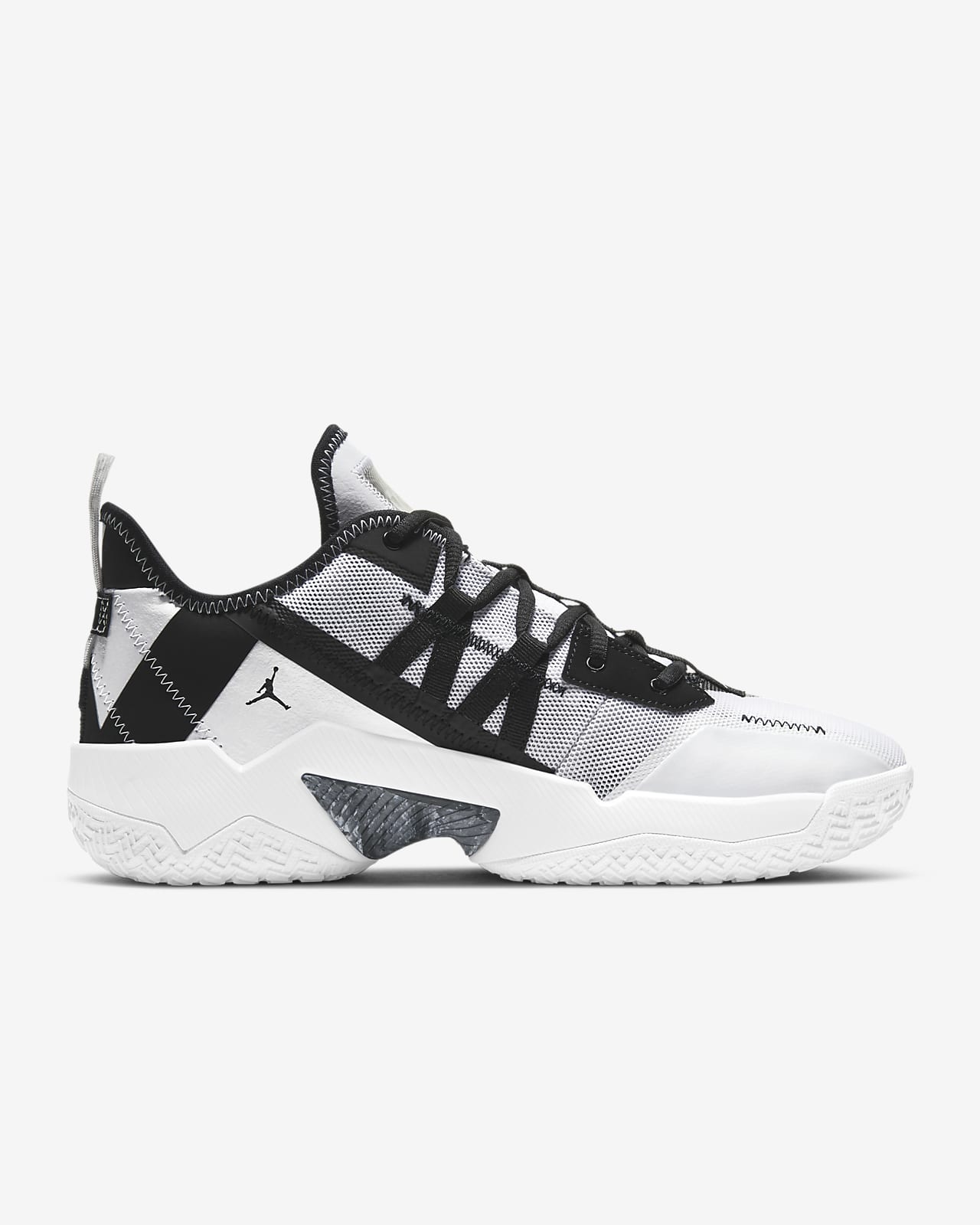 one black one white basketball shoes