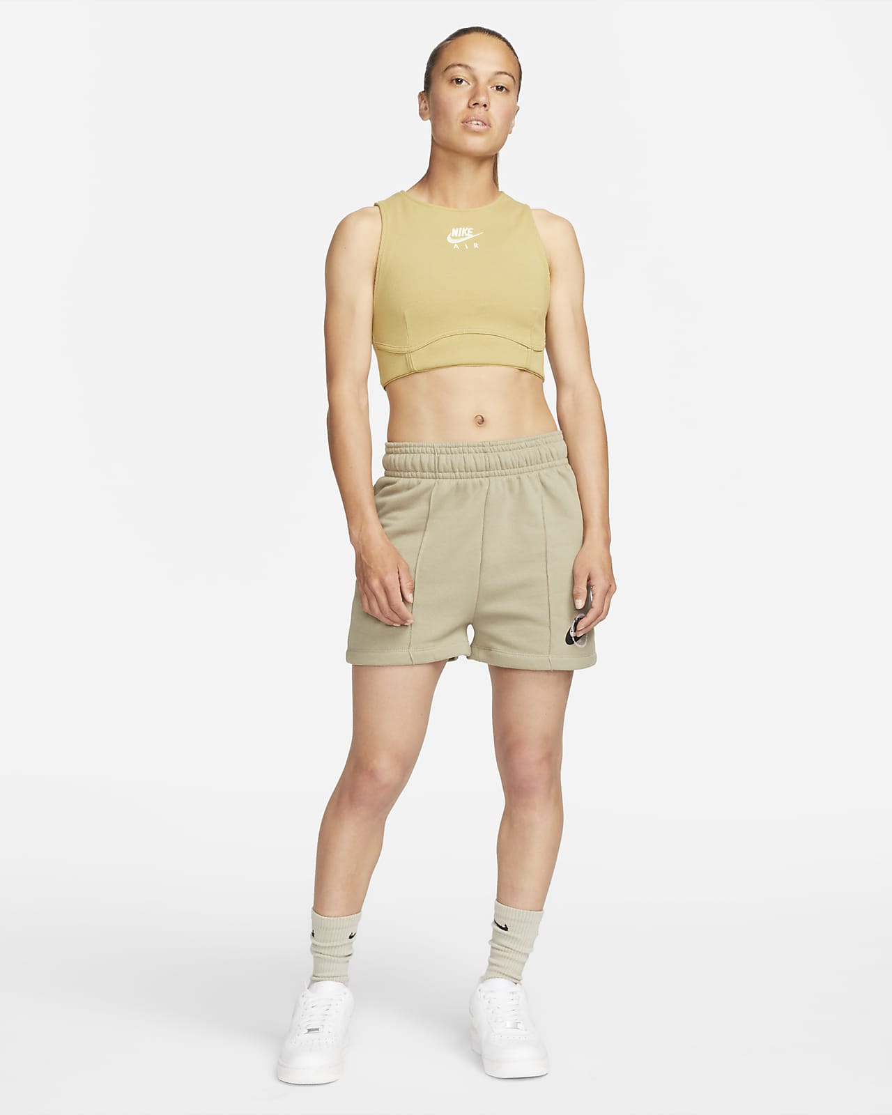 nike sports bra and shorts set fleece