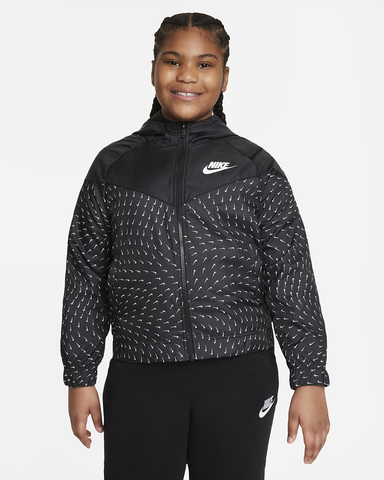 Nike Sportswear Windrunner Big Kids' (Girls') Full-Zip Jacket (Extended Size).  Nike.com