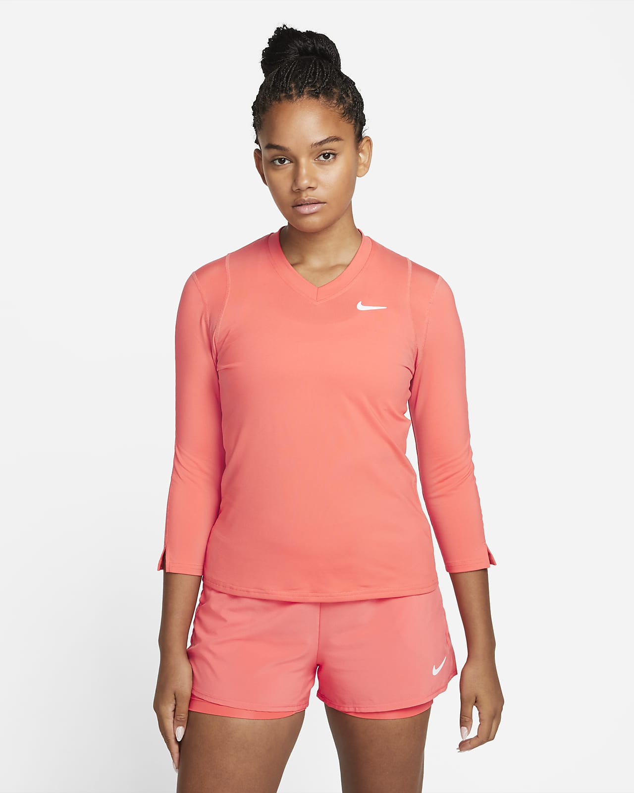 NikeCourt Dri-FIT UV Victory Camiseta de tenis con mangas de 3/4 - Mujer