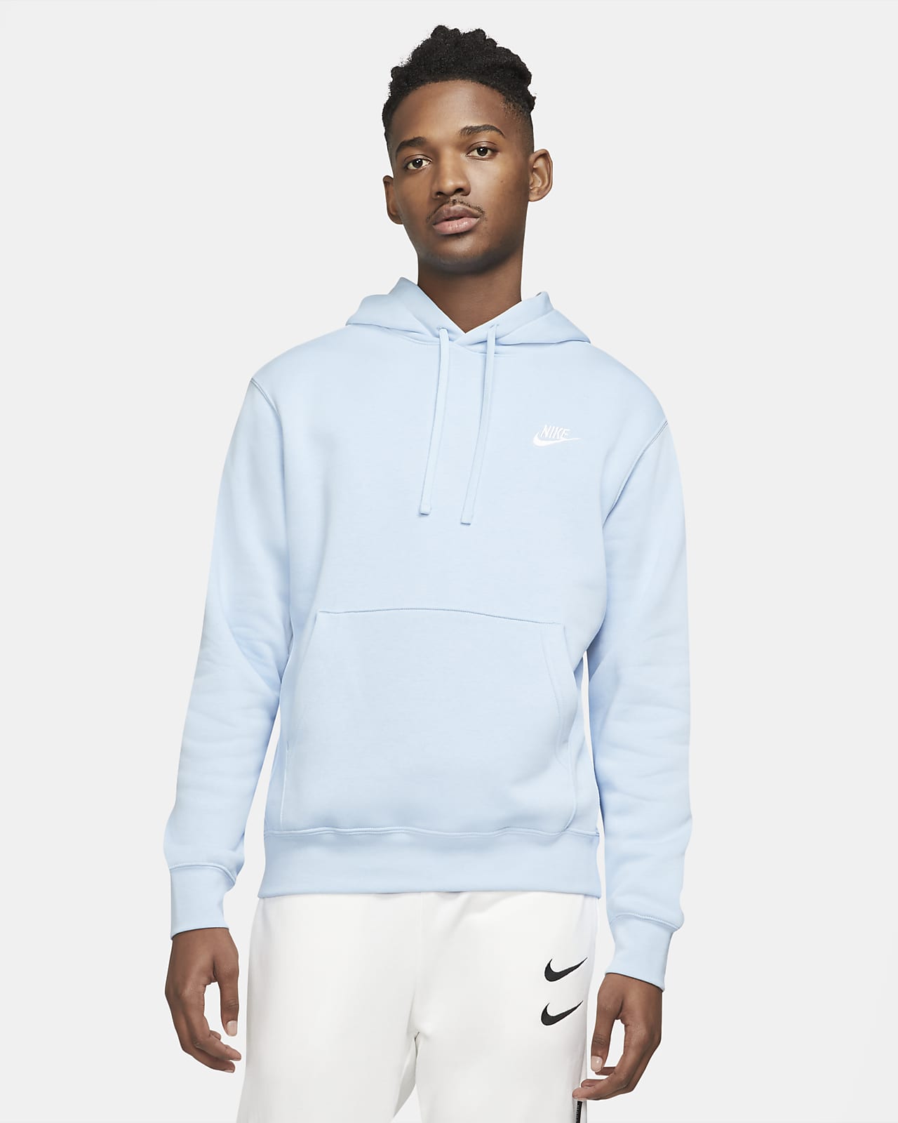 nike hoodie blue and white