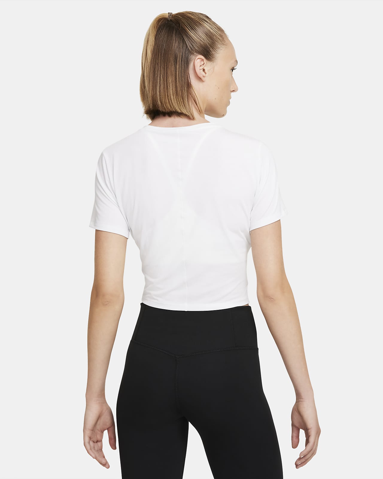 Nike Dri-FIT One Luxe Women's Twist Cropped Short-Sleeve Top.