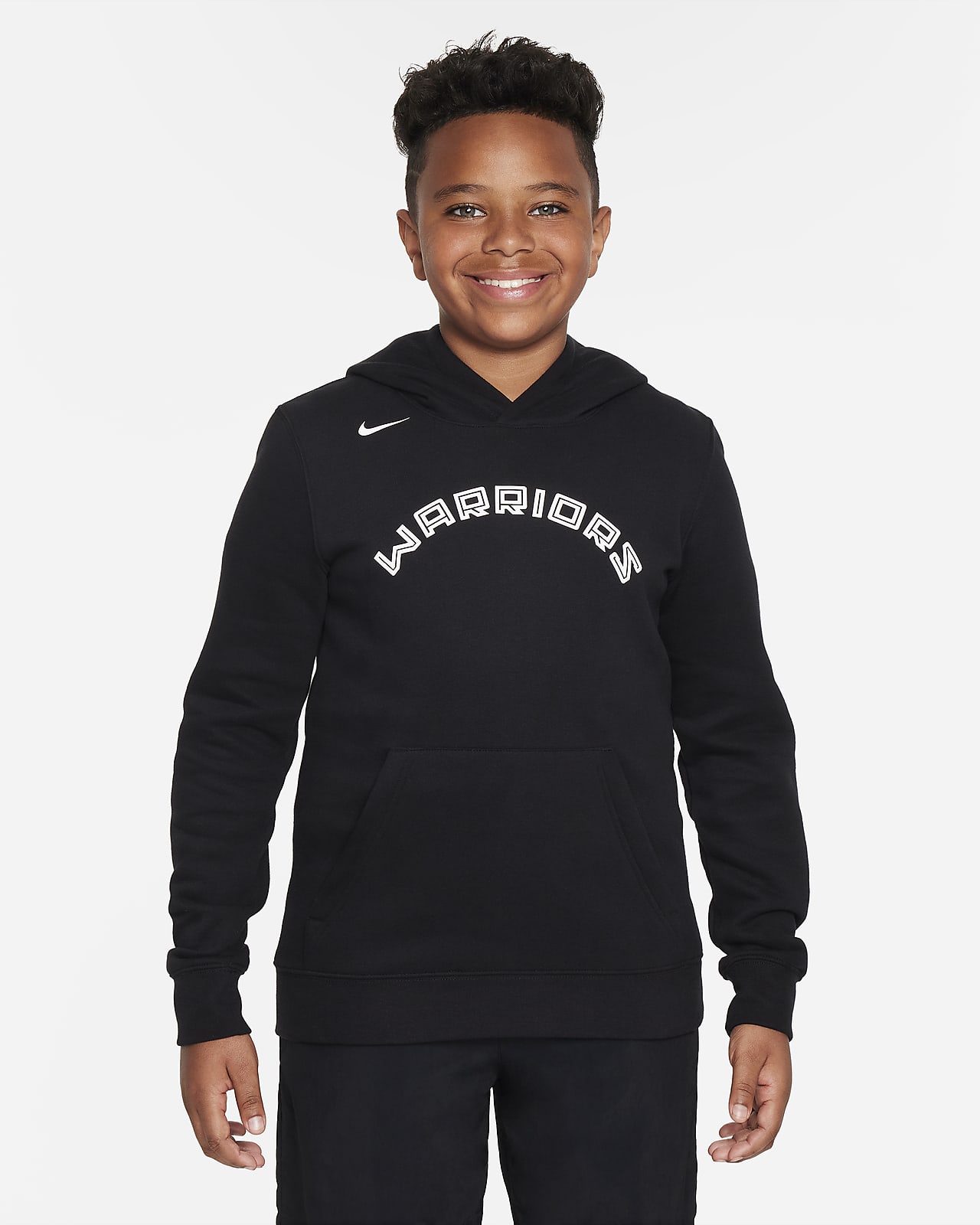 Φούτερ φλις με κουκούλα Nike NBA Nike NBA Γκόλντεν Στέιτ Ουόριορς City Edition για μεγάλα παιδιά