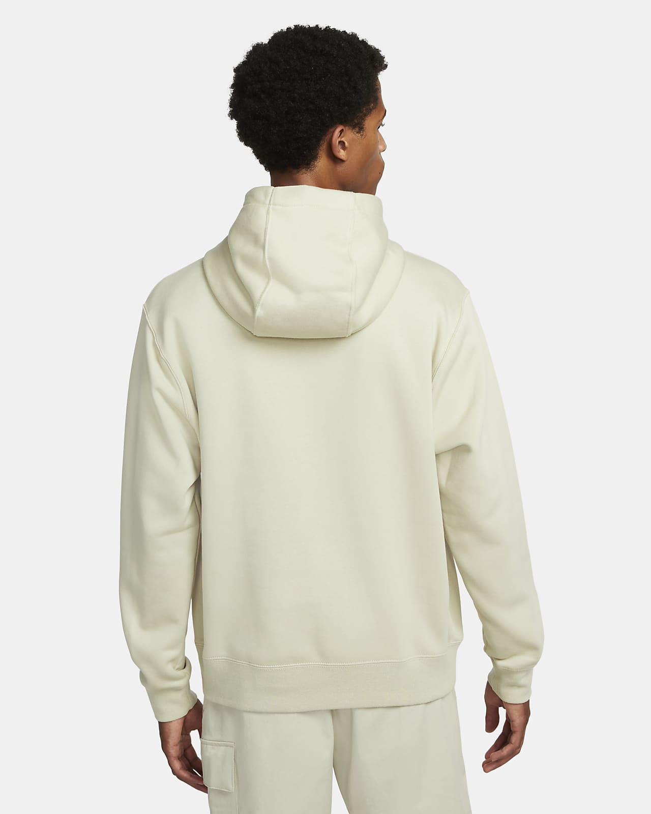 nike club fleece pullover hoodie white