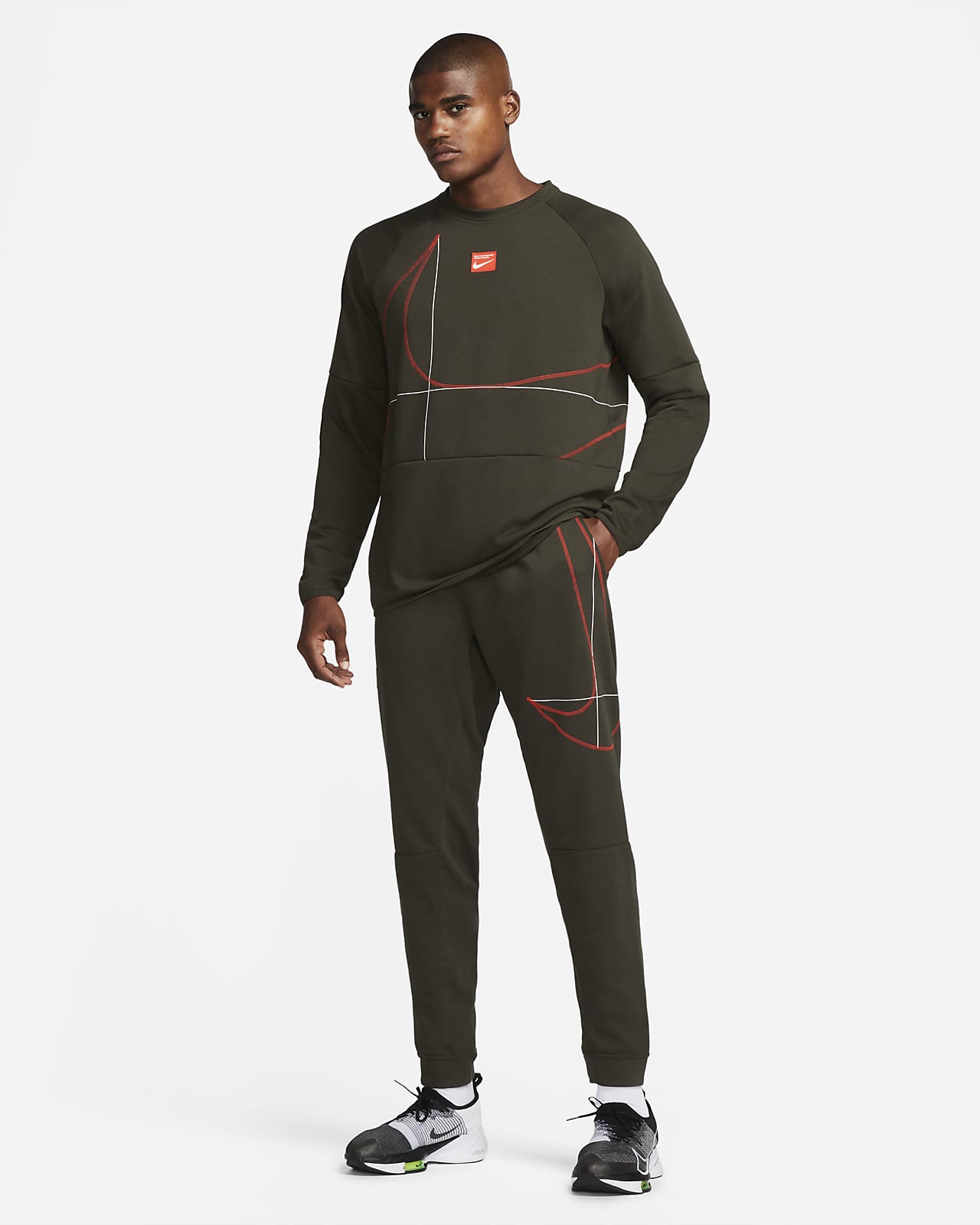 Nike Track Pants Mens L Jet Black Sweatpants White Swoosh Baggy Fit Mesh  Lined | eBay